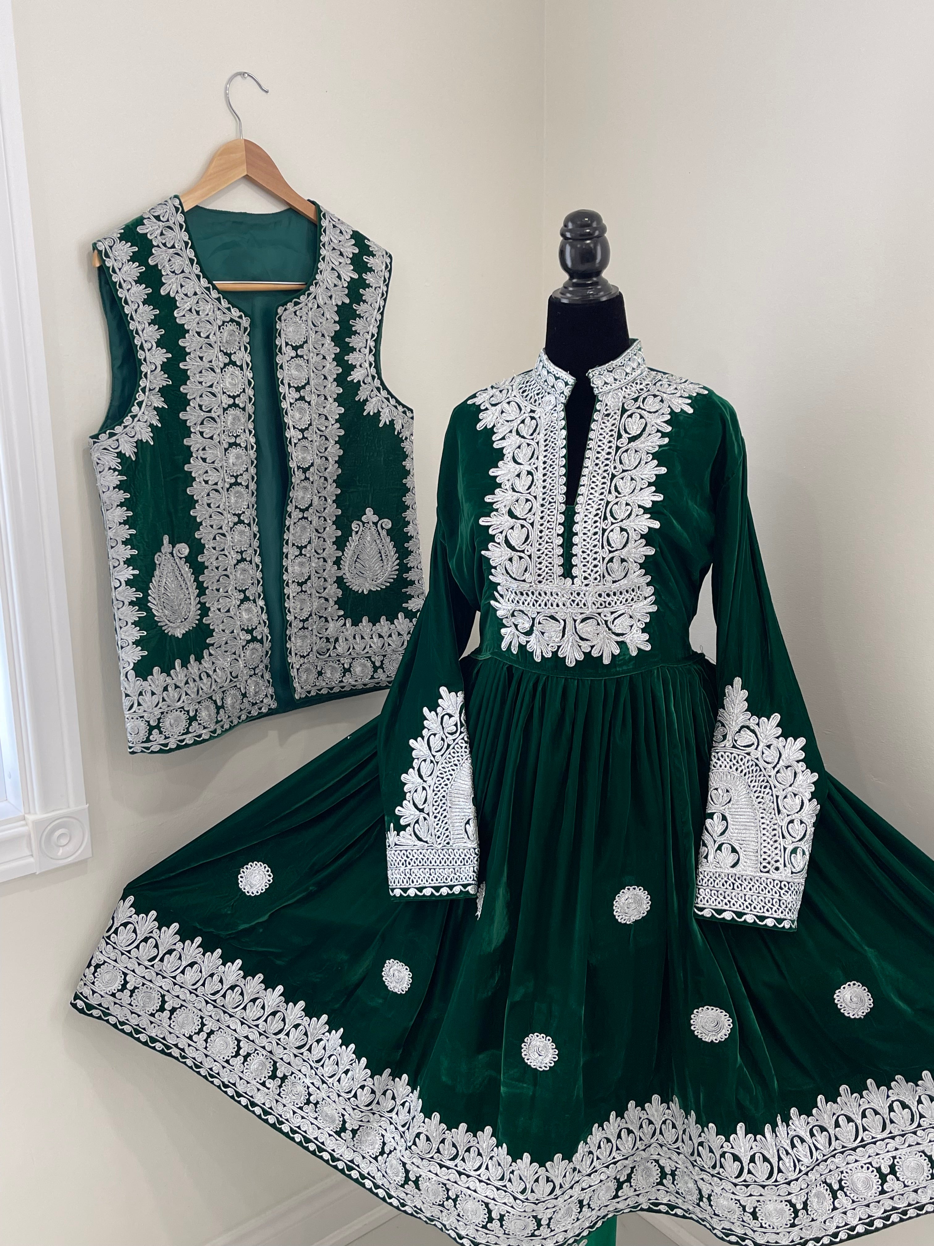 Nel Afghan Kuchi Dress Green