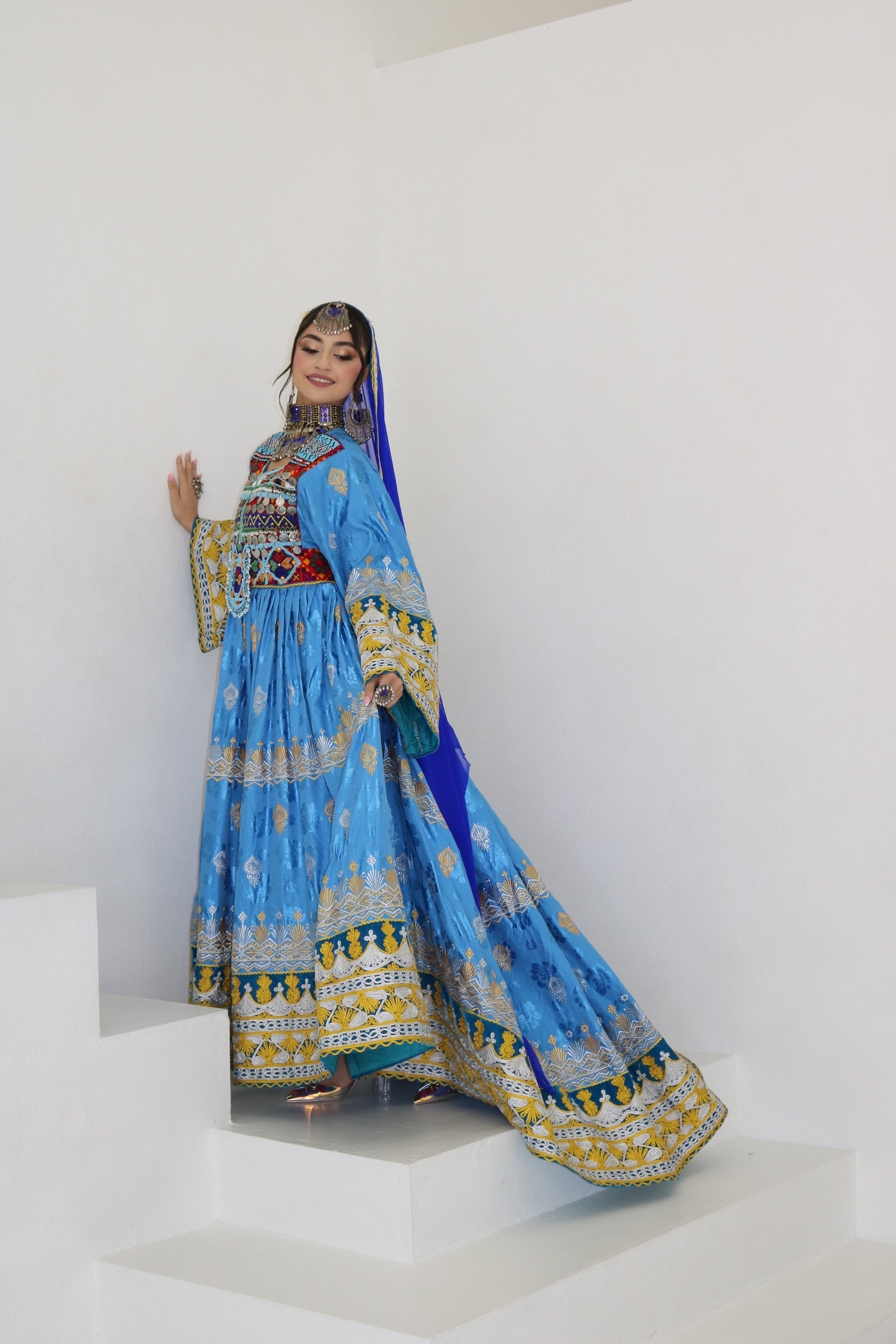 Zarmina Afghan Kuchi Dress (blue)