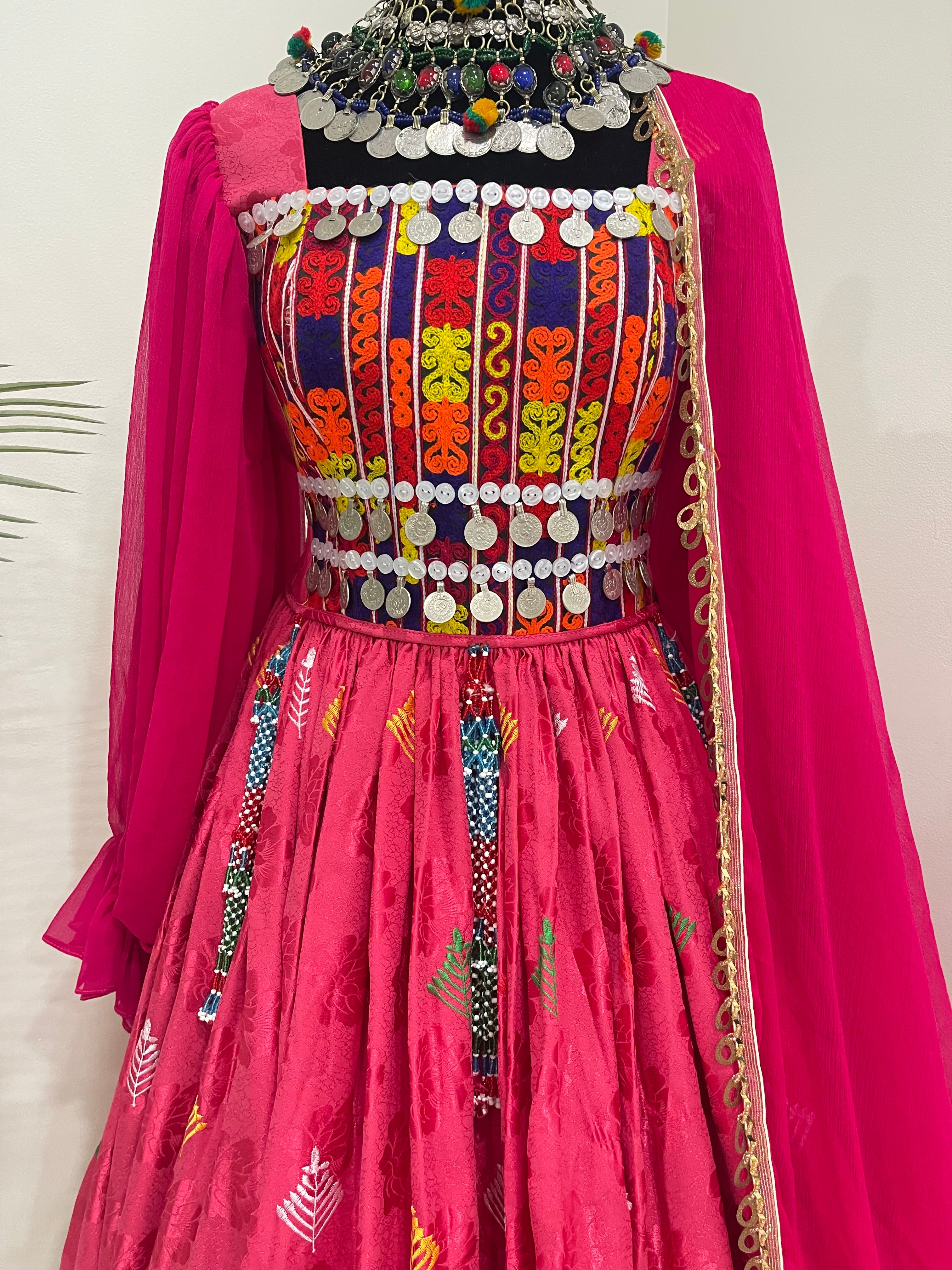 Nelofar Afghan Kuchi Dress - Pink