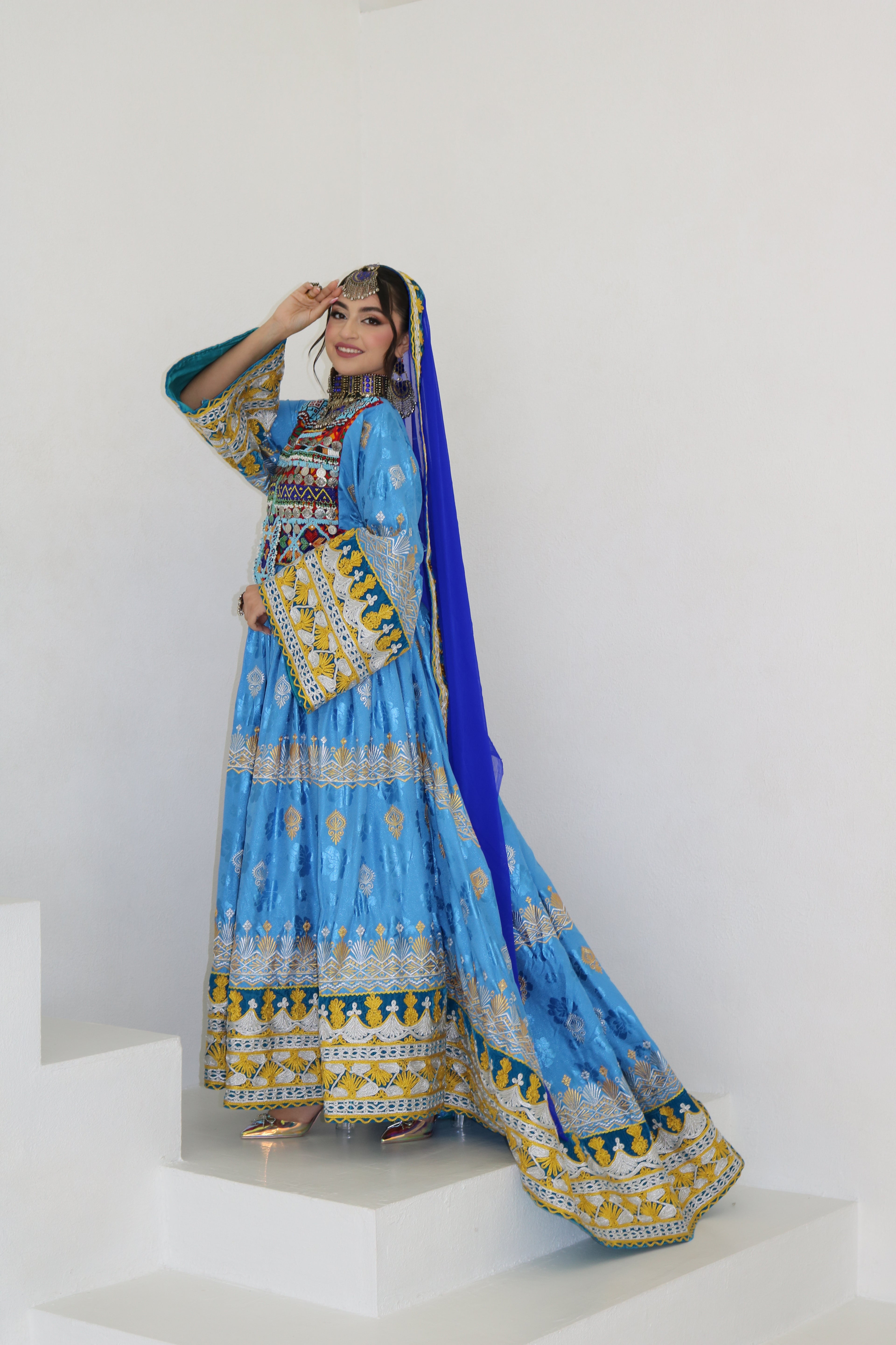Zarmina Afghan Kuchi Dress (blue)