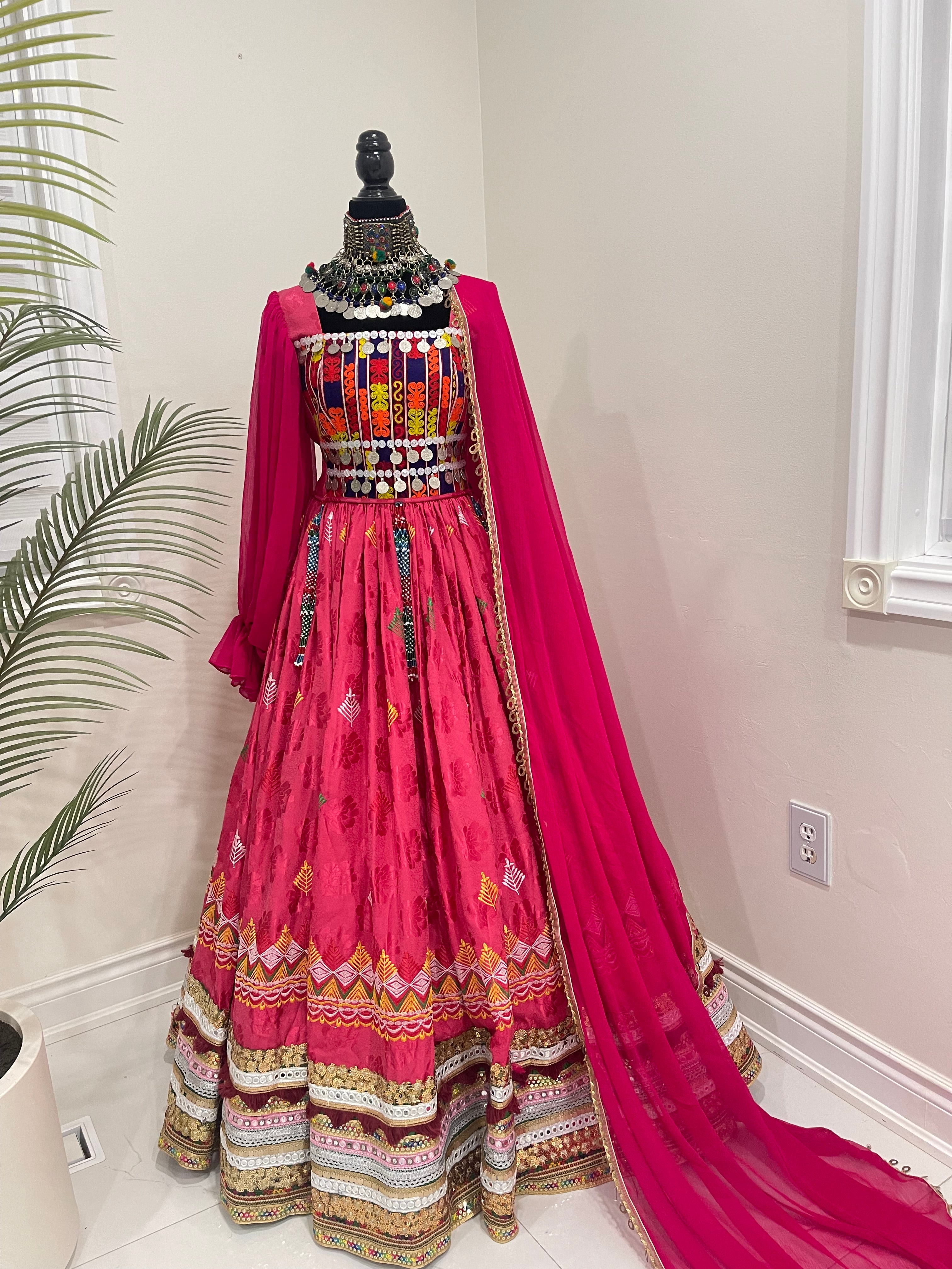 Nelofar Afghan Kuchi Dress - Pink