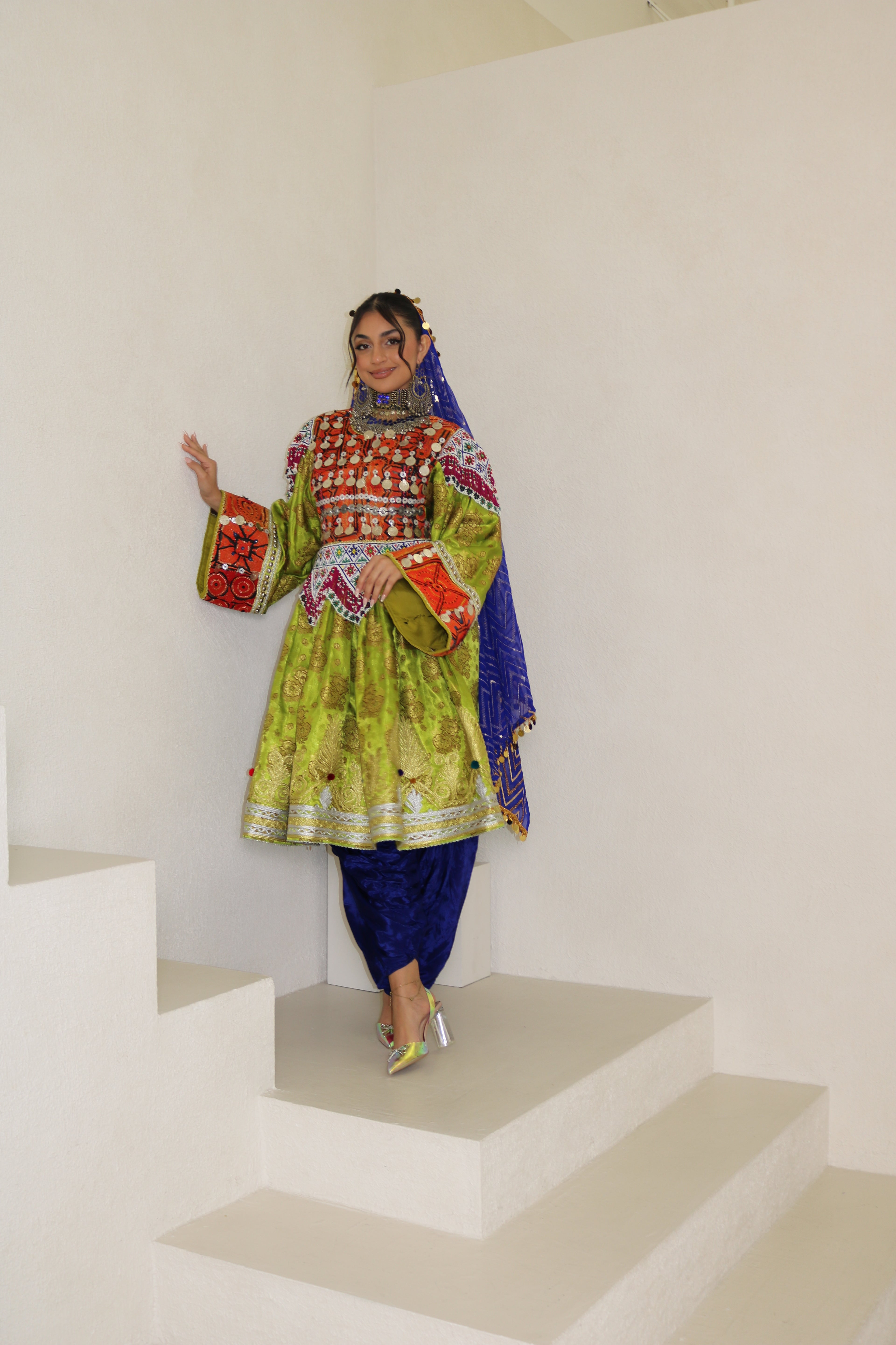 Farzana Afghan Kuchi Dress (mint green)