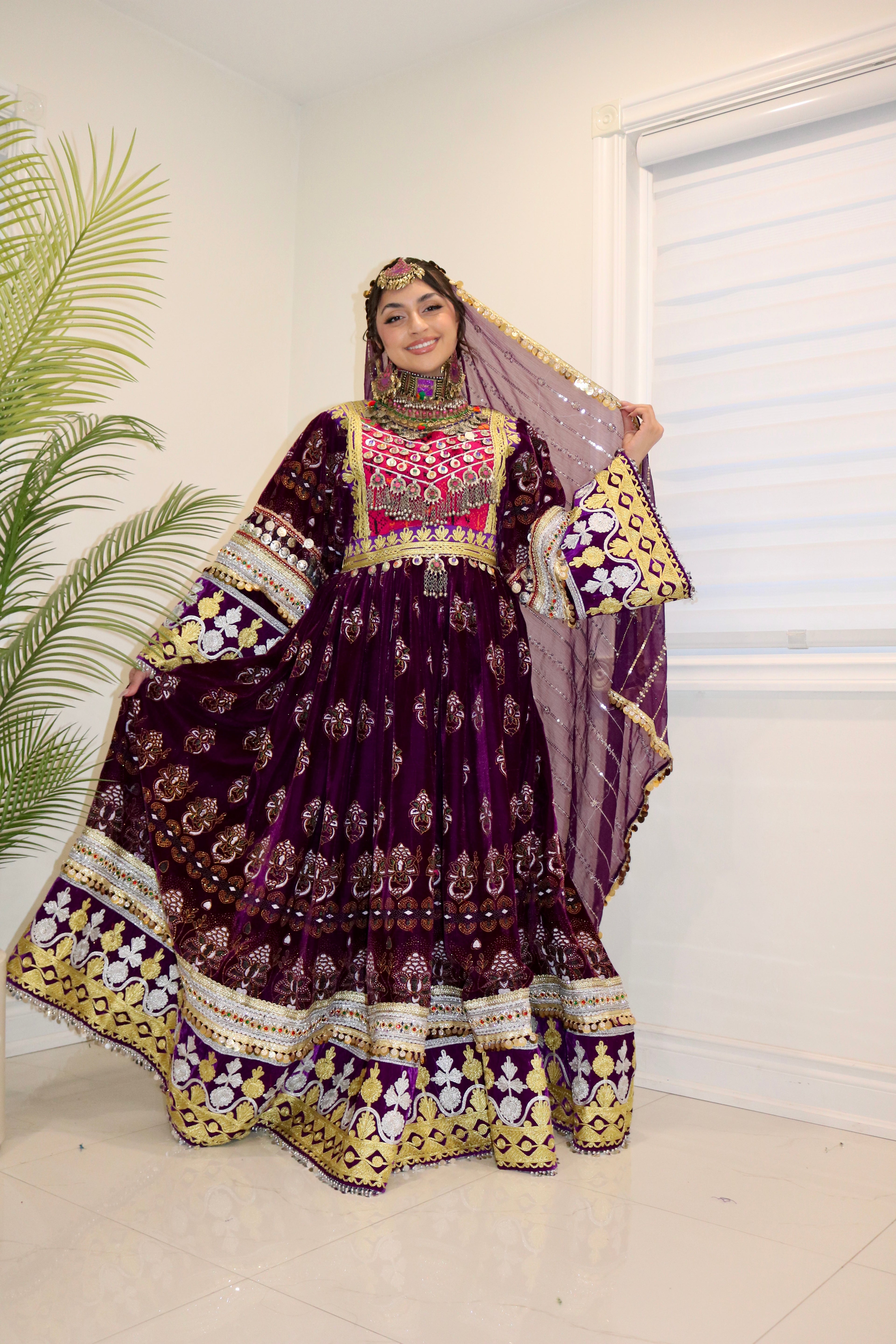 Muska Afghan Kuchi Dress (purple)
