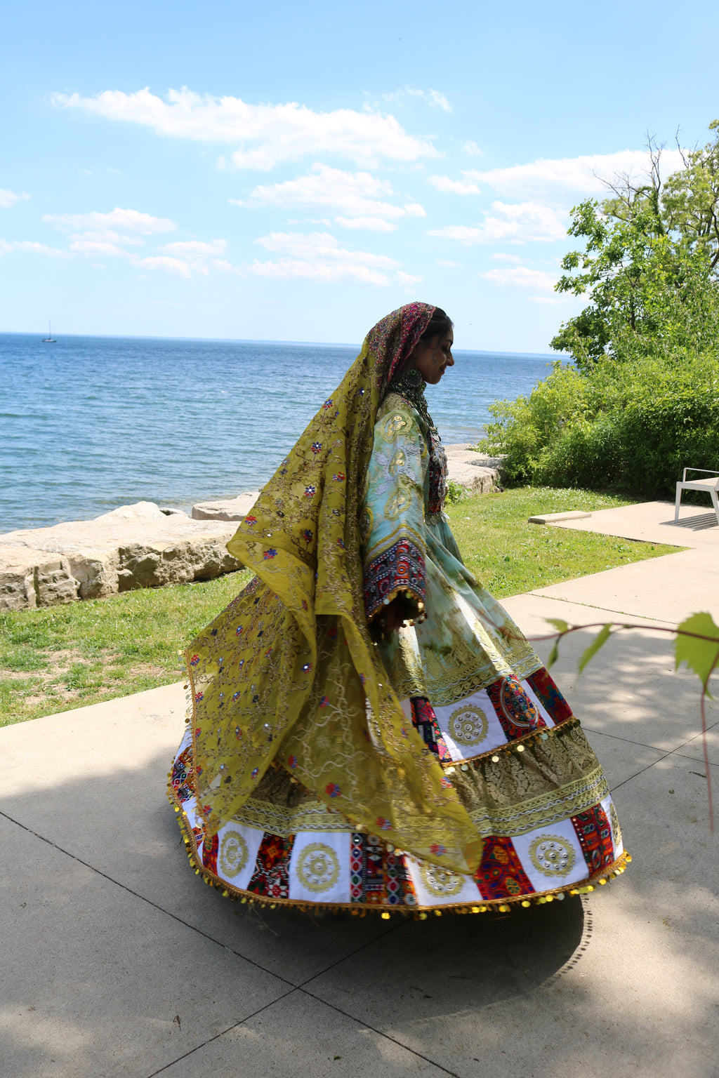 Afghan Kuchi Dress (olive green)