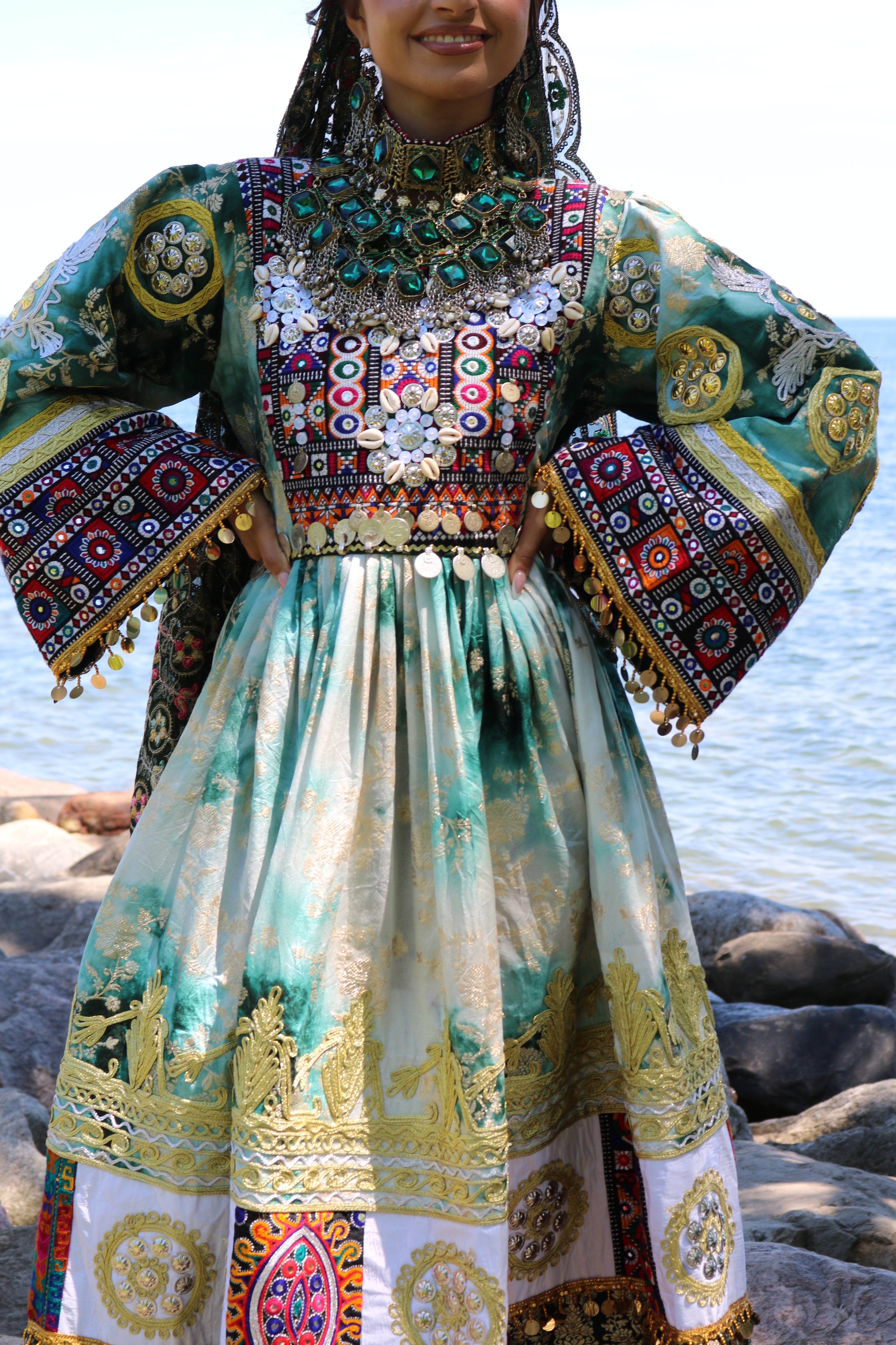 Afghan Kuchi Dress(green)