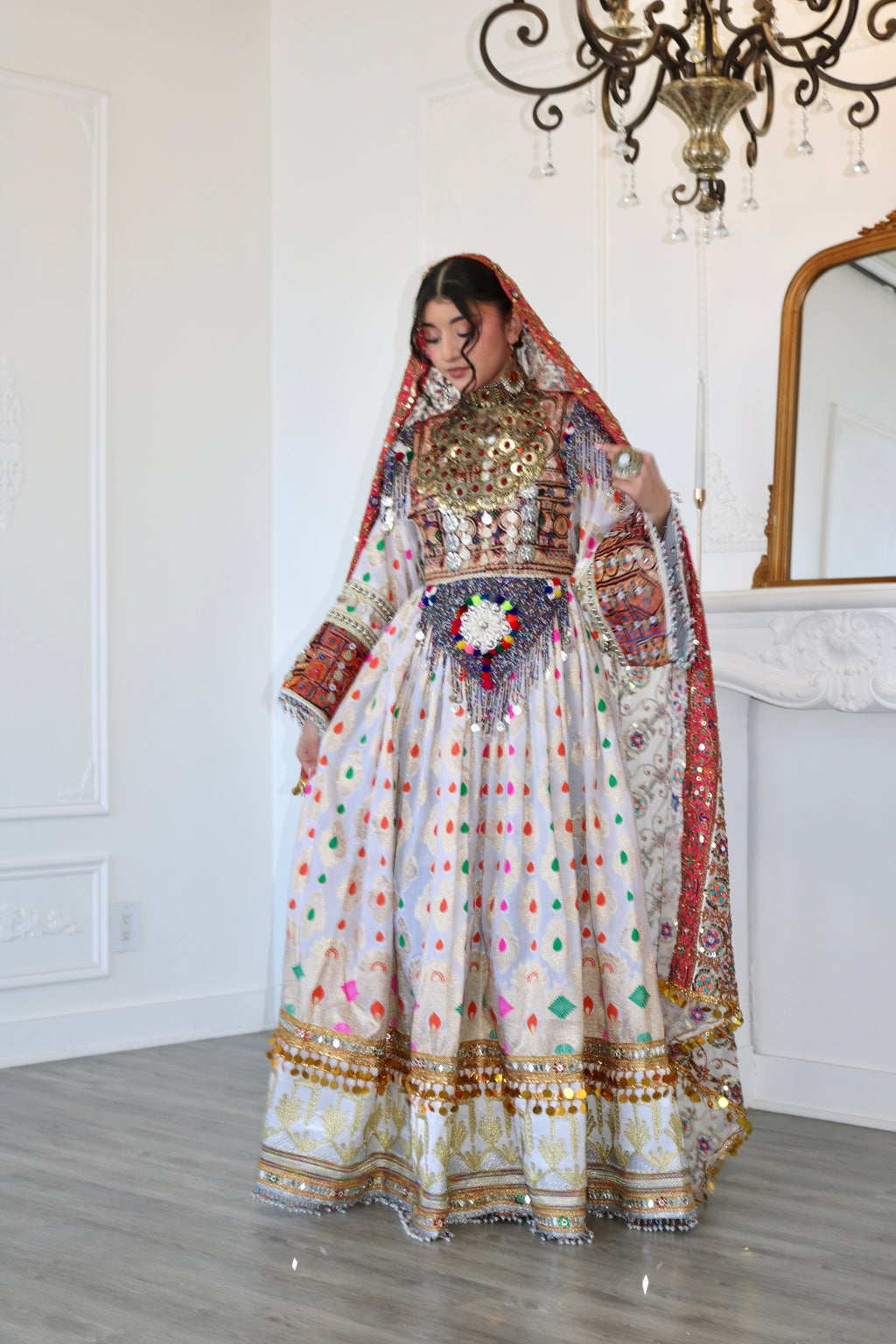 Mursal Afghan Kuchi Dress (white)