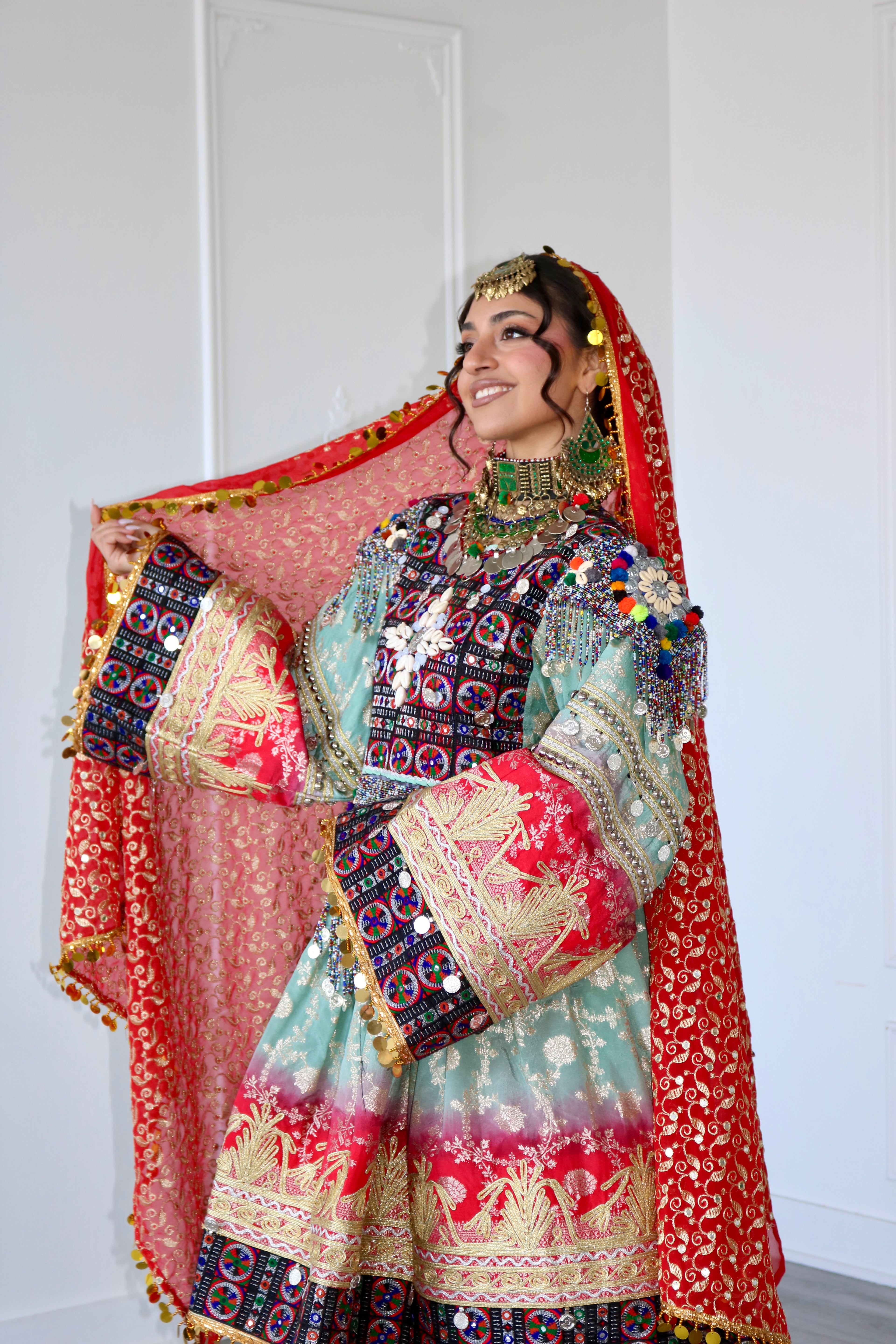 Afghan Kuchi Dress (blue/red)