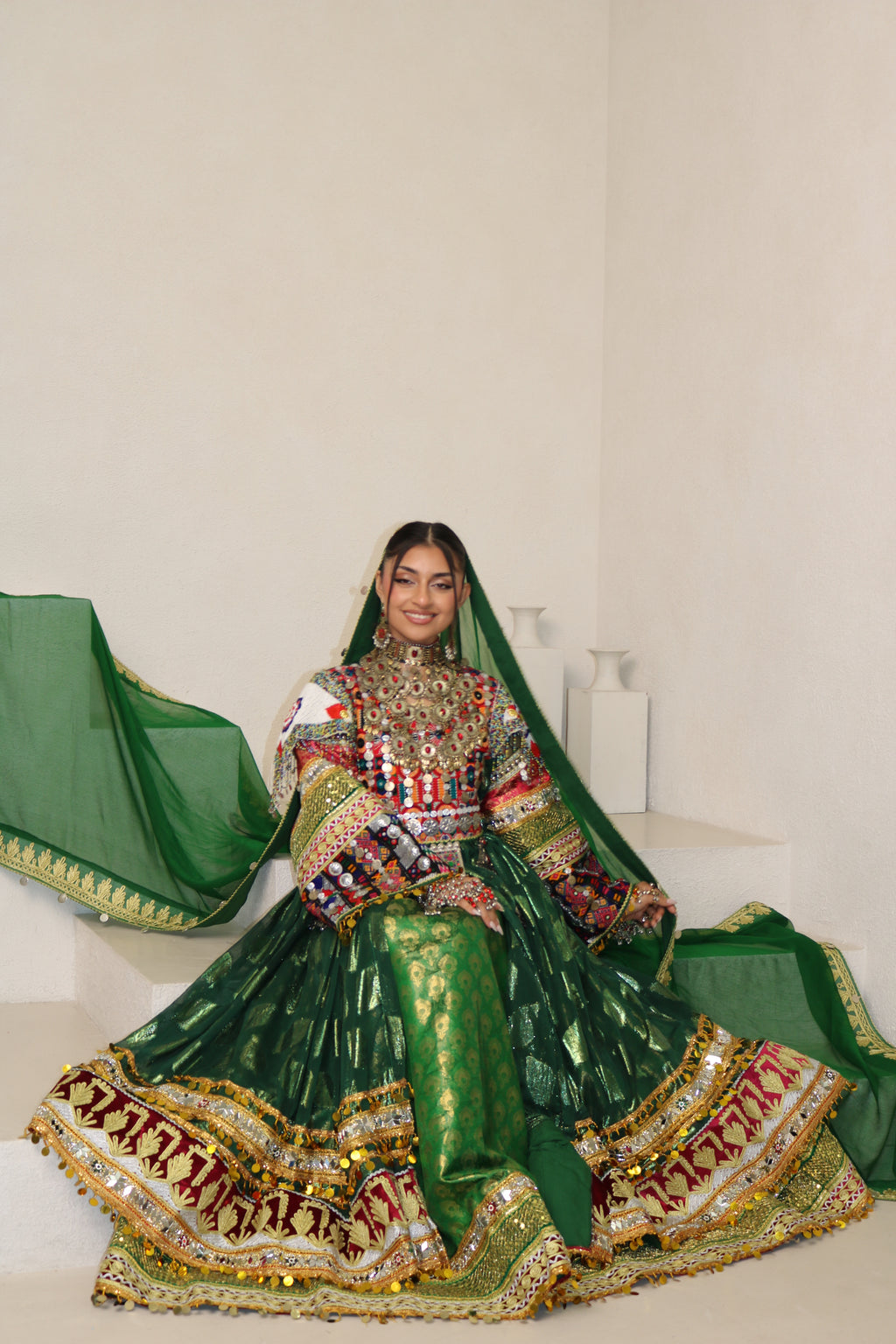 Maria Green Afghan Kuchi Dress