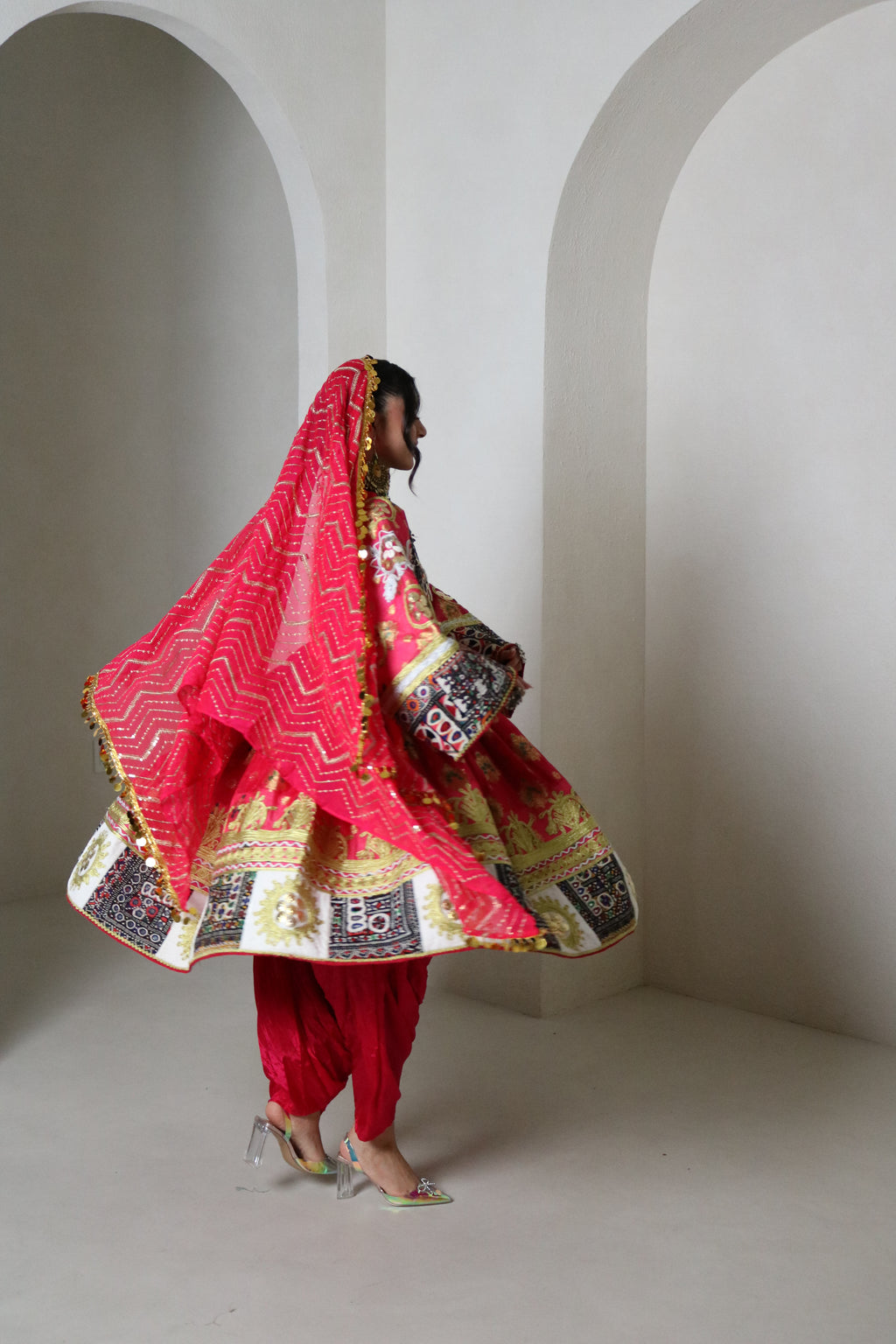 Fazila Afghan Kuchi Dress (pink)