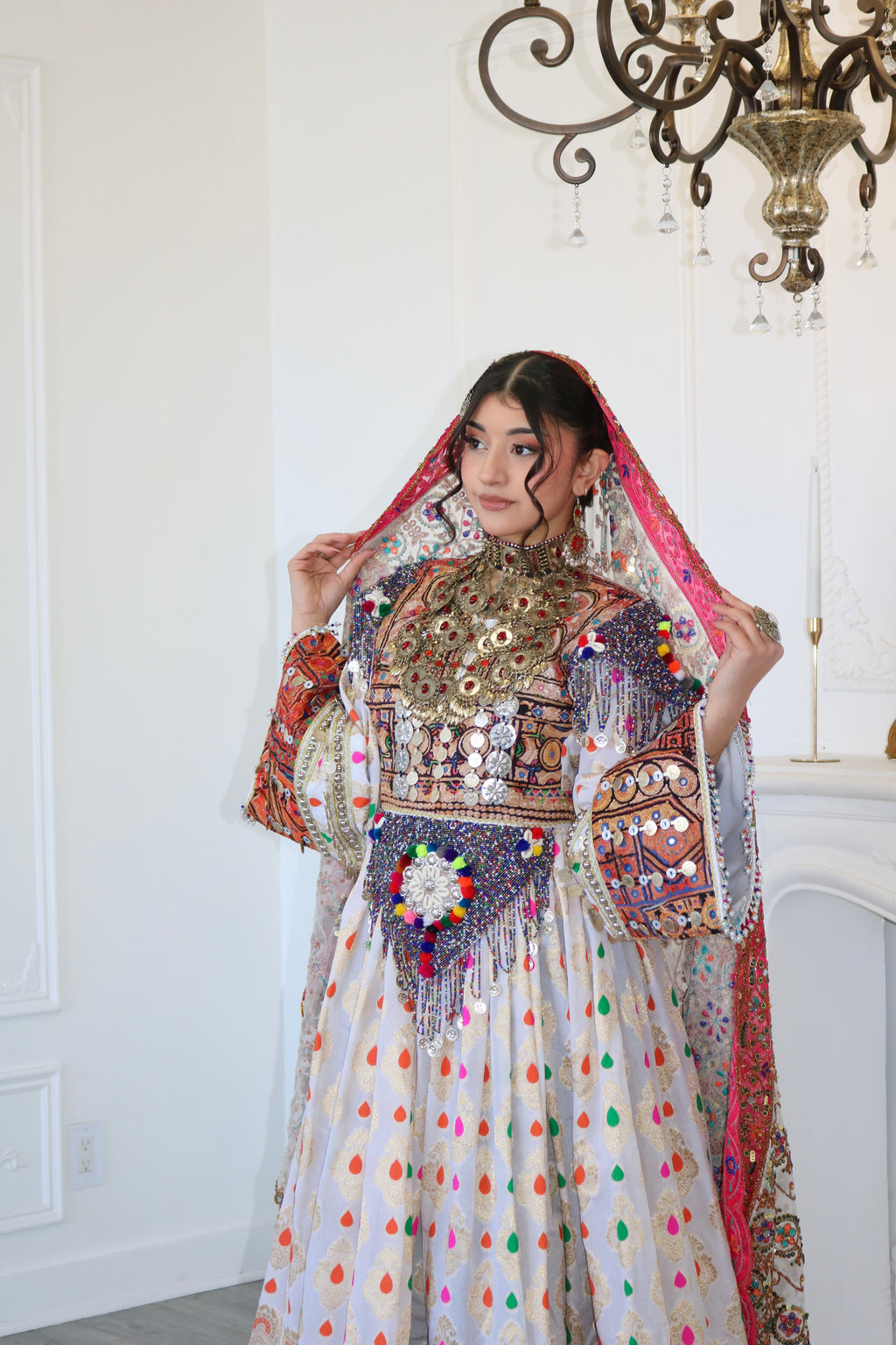 Mursal Afghan Kuchi Dress (white)