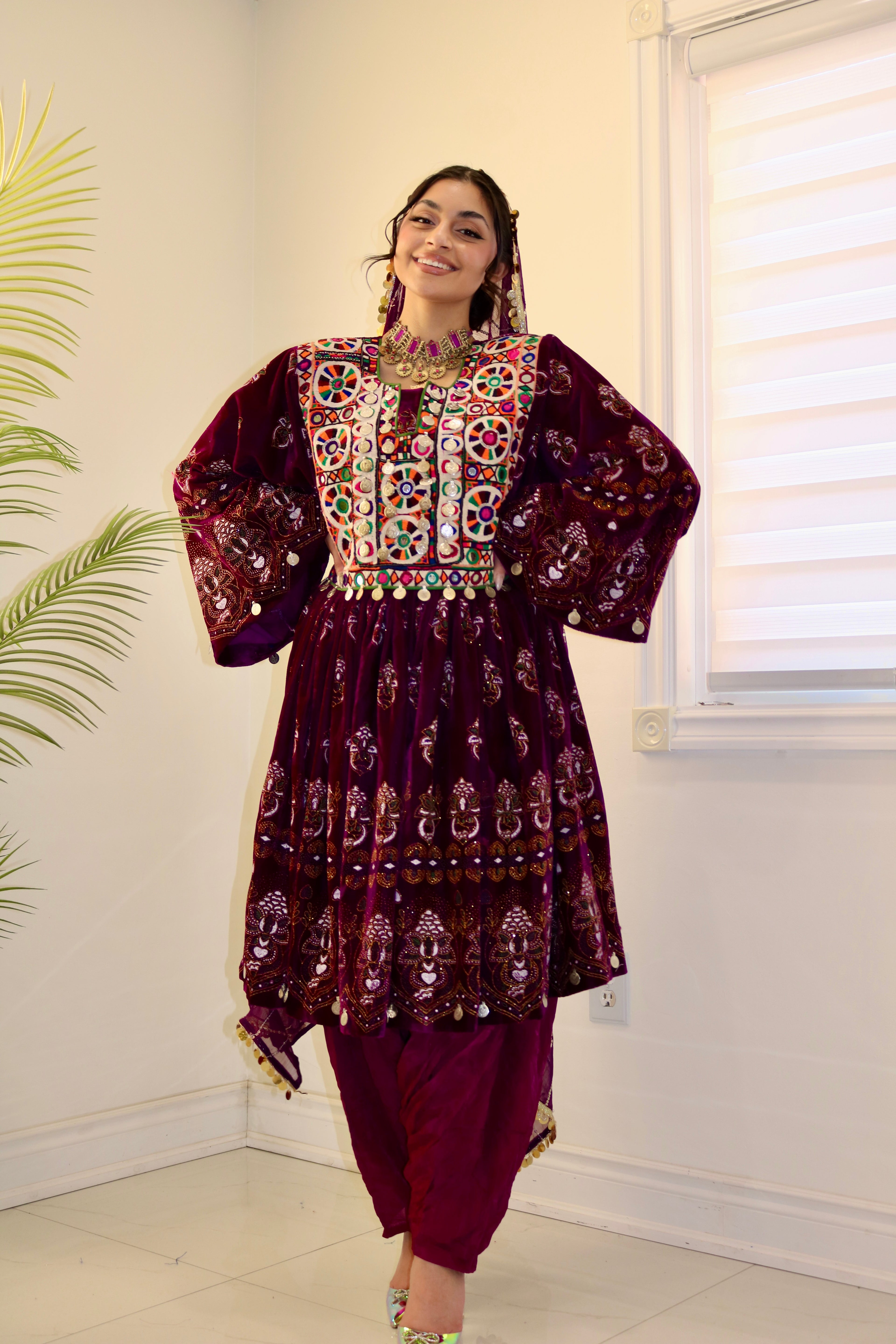 Wahida Afghan Kuchi Dress (pink)