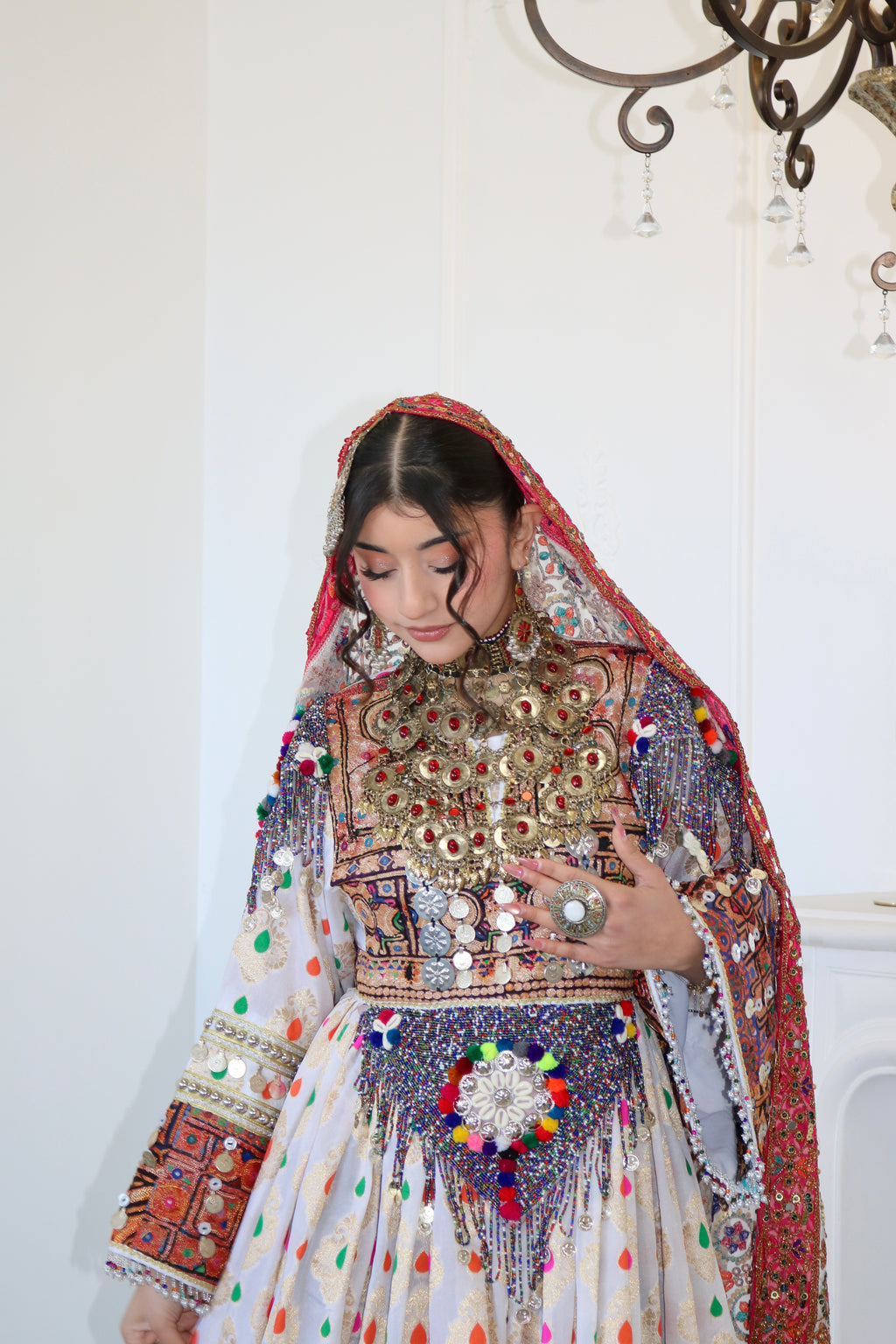 Mursal Afghan Kuchi Dress (white)