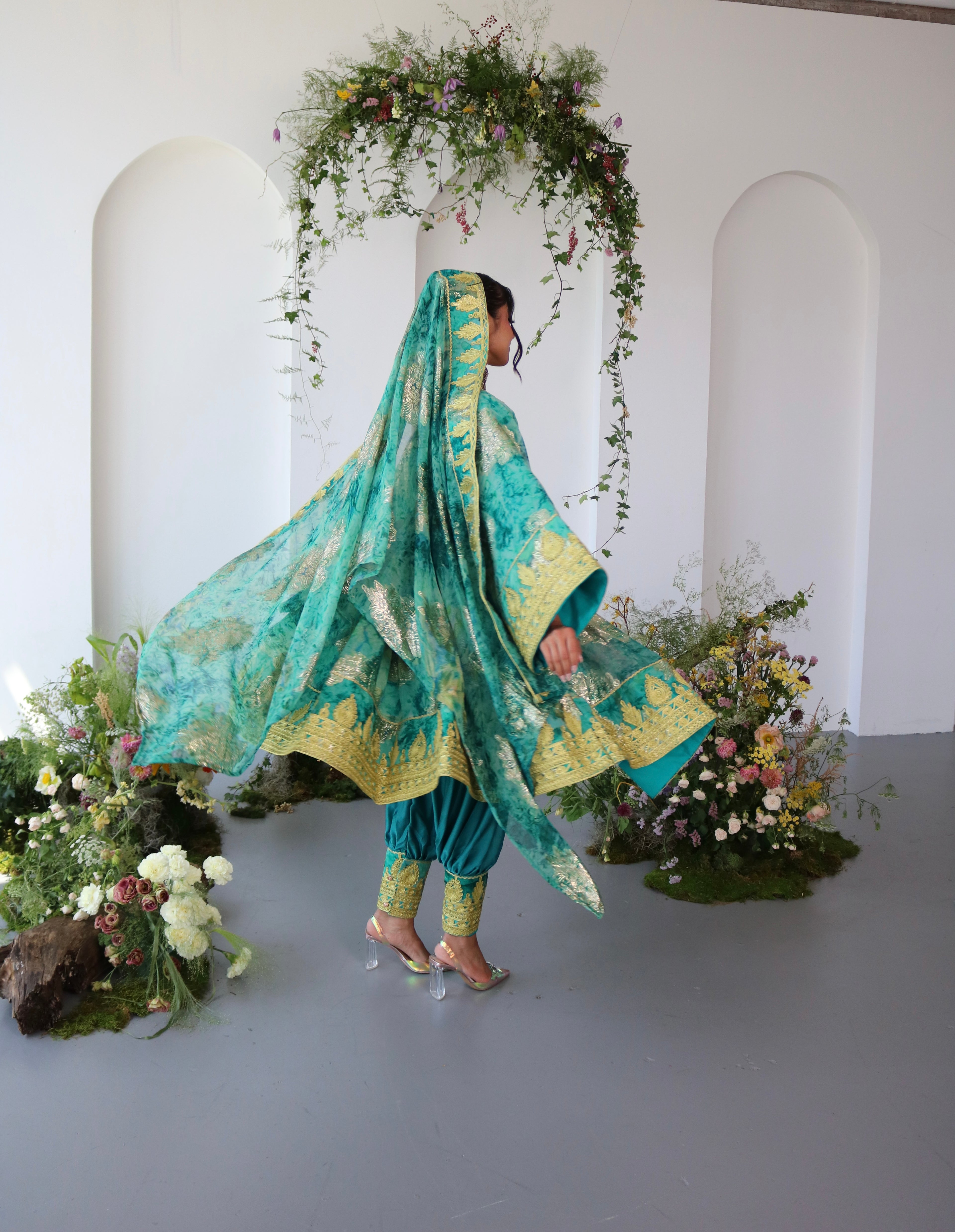 Farah Afghan Kuchi Dress (blue)