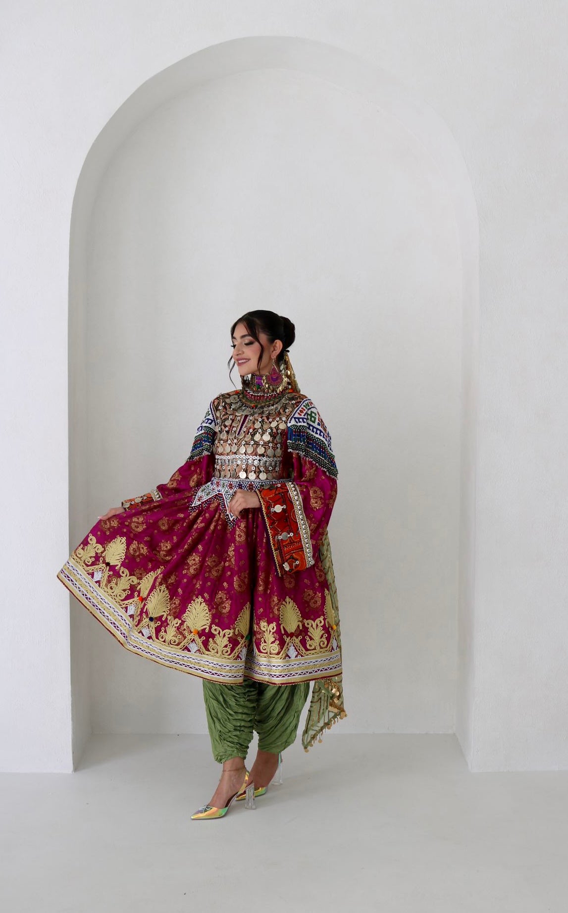 Farzana Afghan Kuchi Dress (purple)