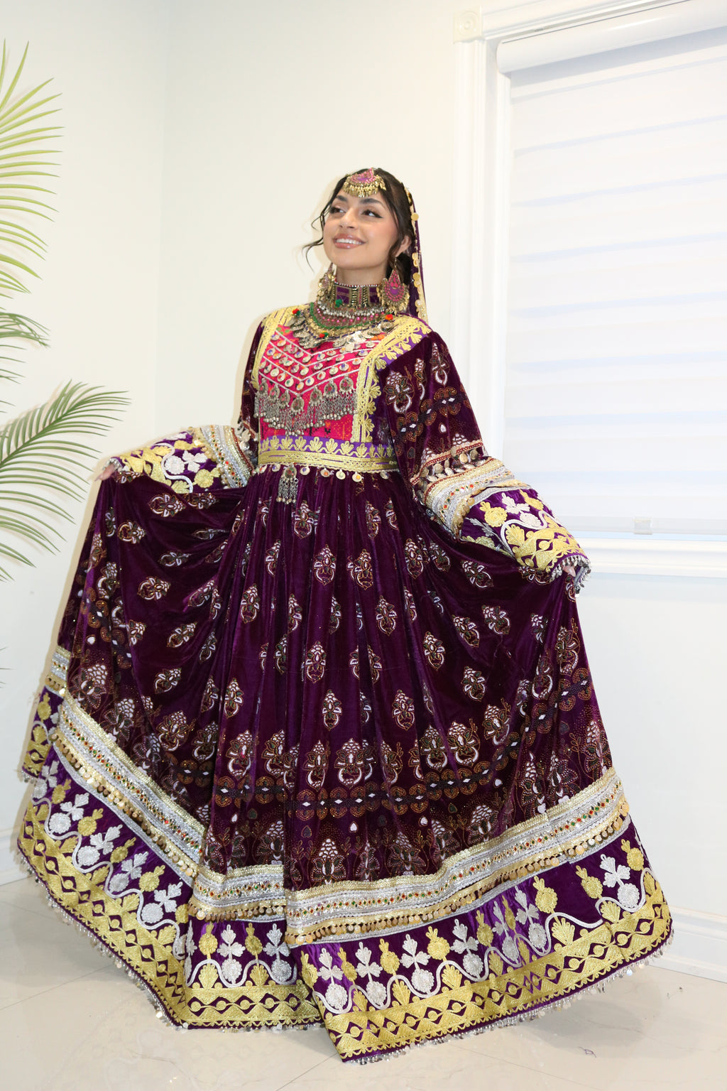 Muska Afghan Kuchi Dress (purple)