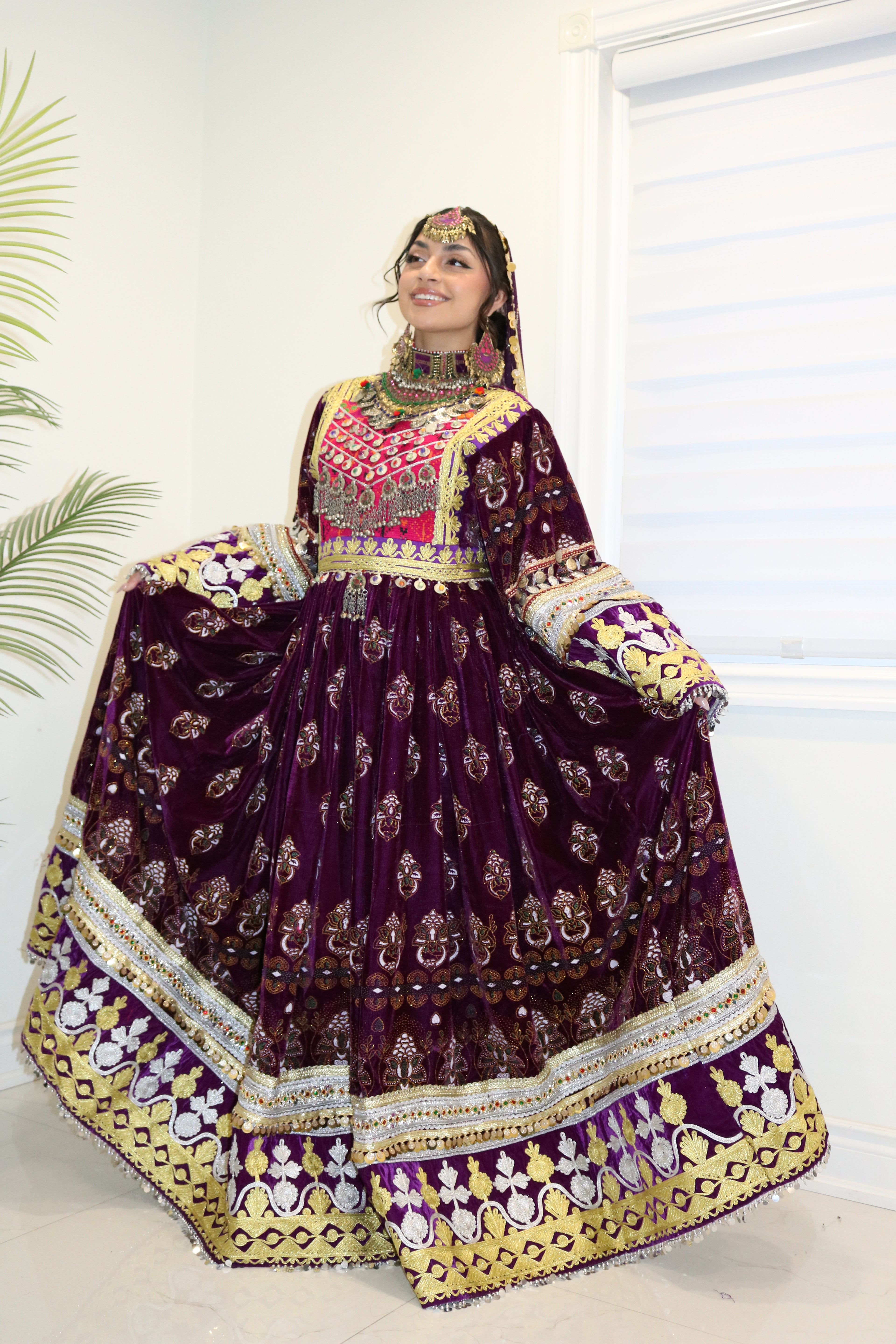 Muska Afghan Kuchi Dress (purple)