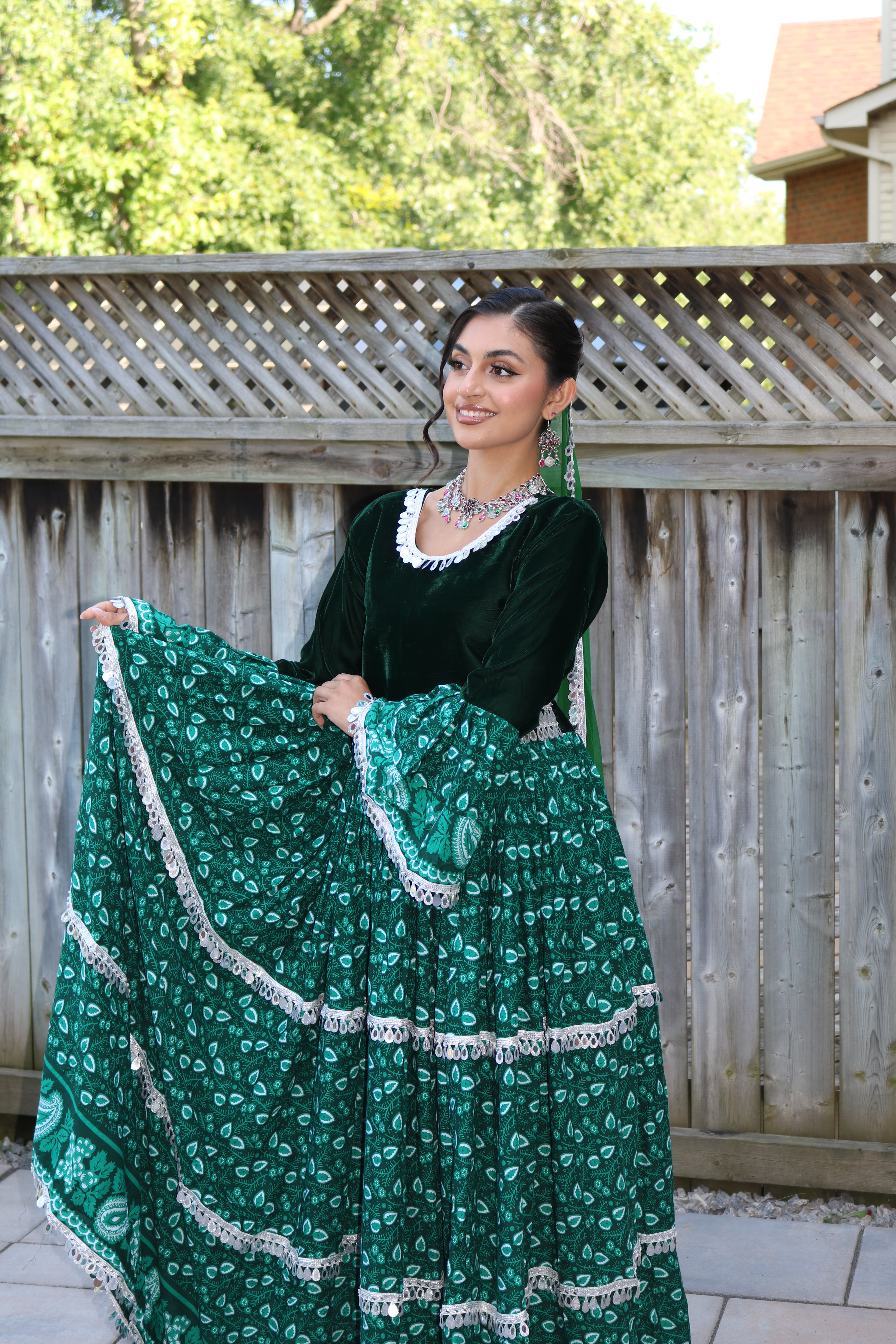 Sarah Afghan Kuchi Dress (green)