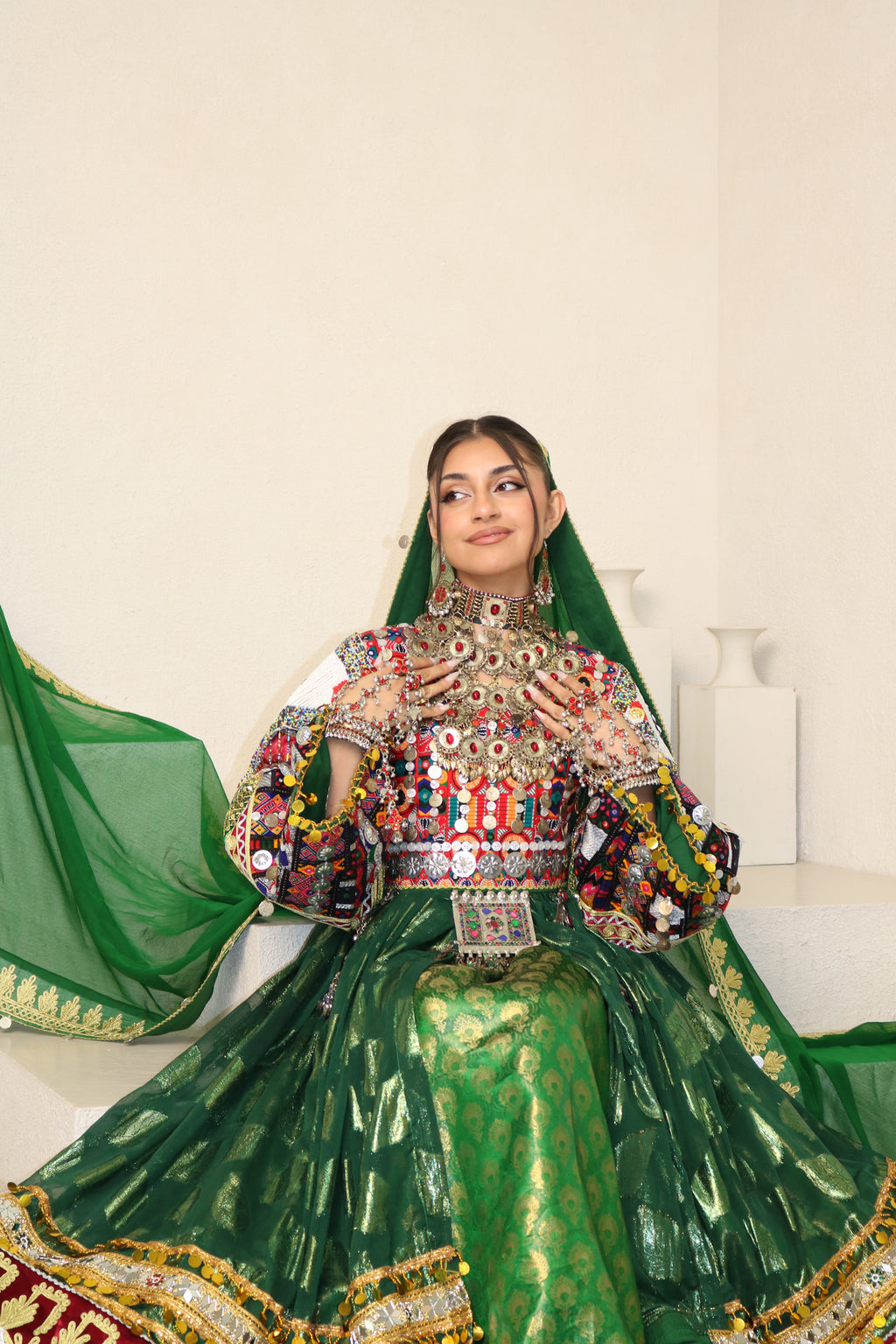 Maria Green Afghan Kuchi Dress