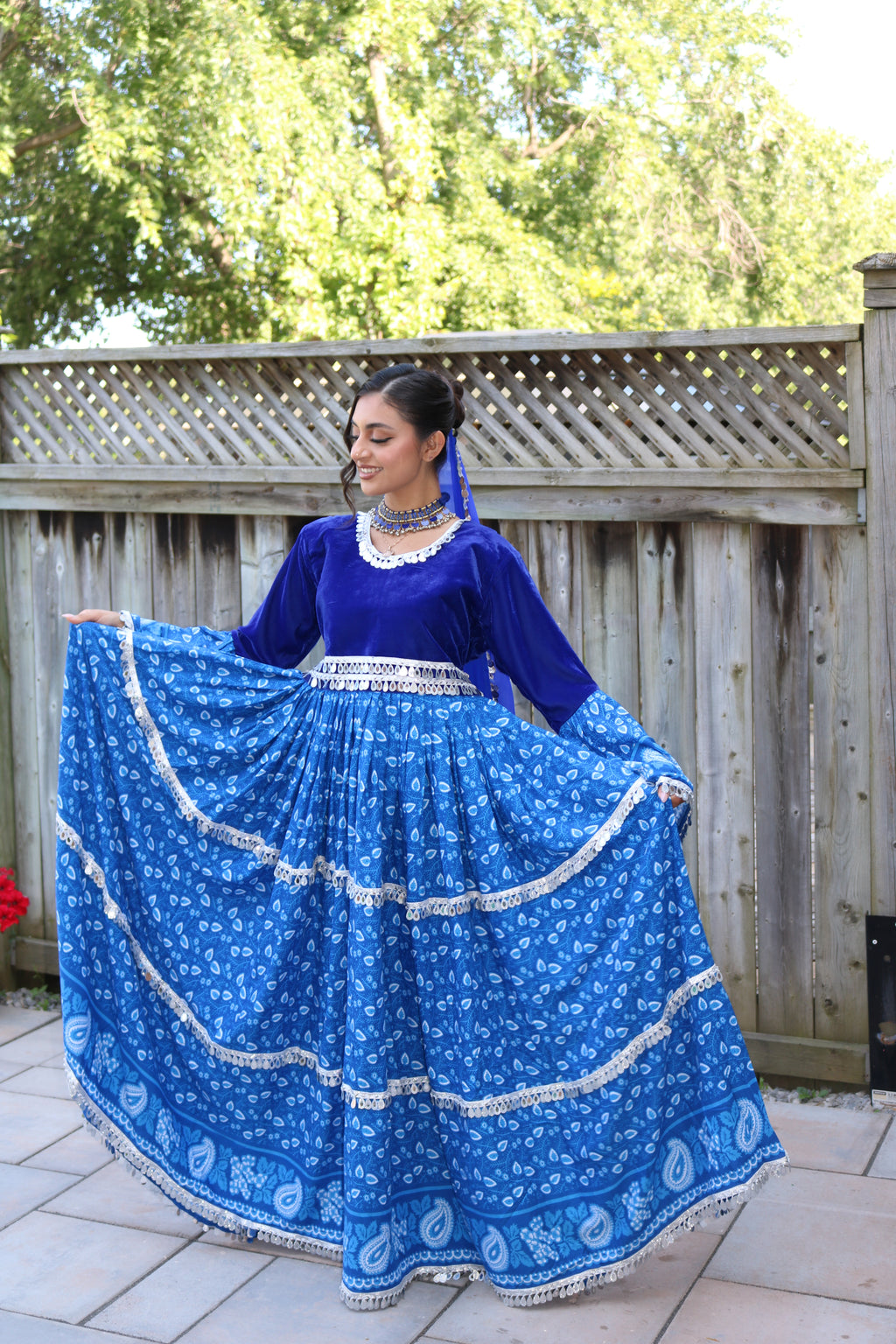 Sarah Afghan Kuchi Dress ( blue)