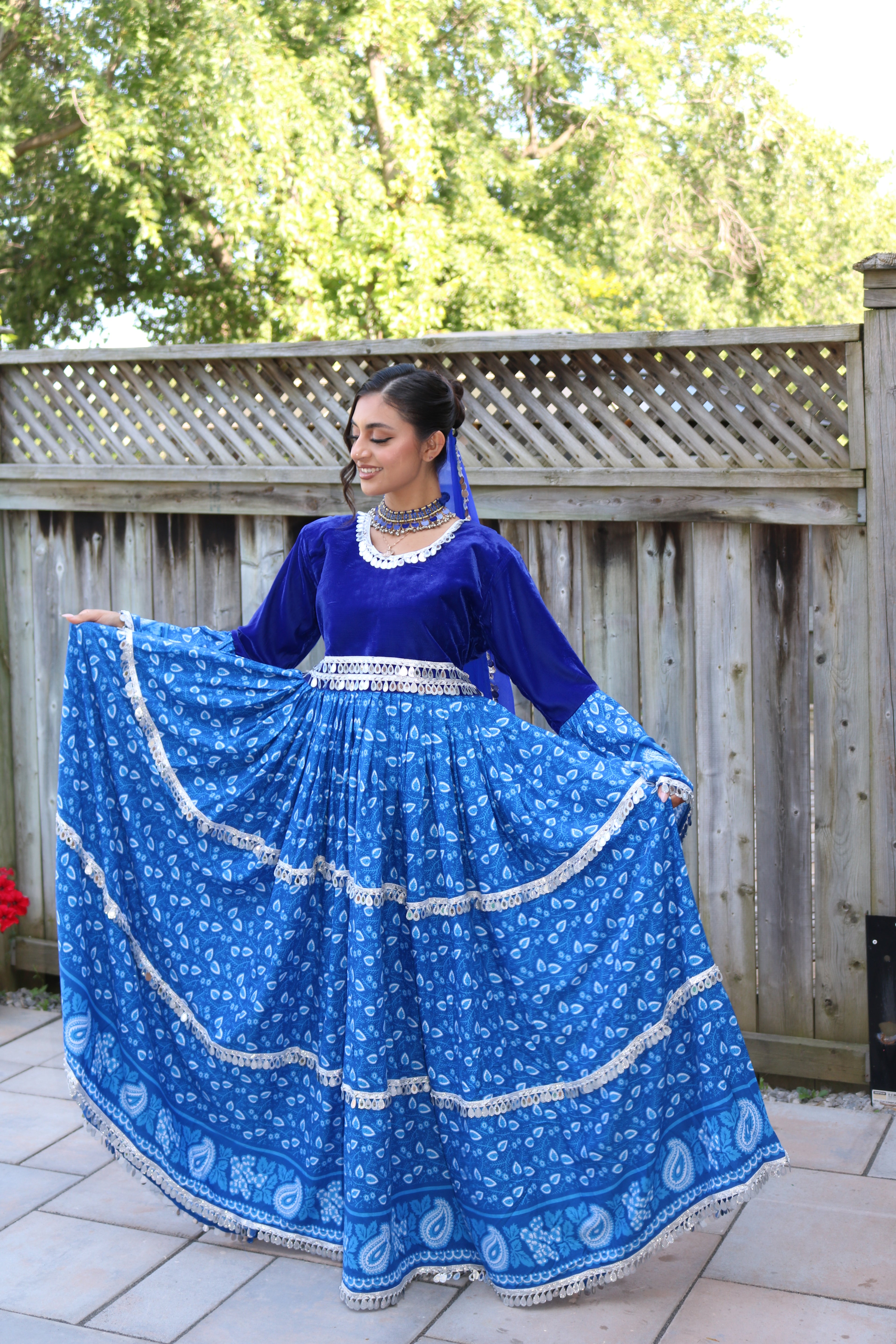 Sarah Afghan Kuchi Dress ( blue)