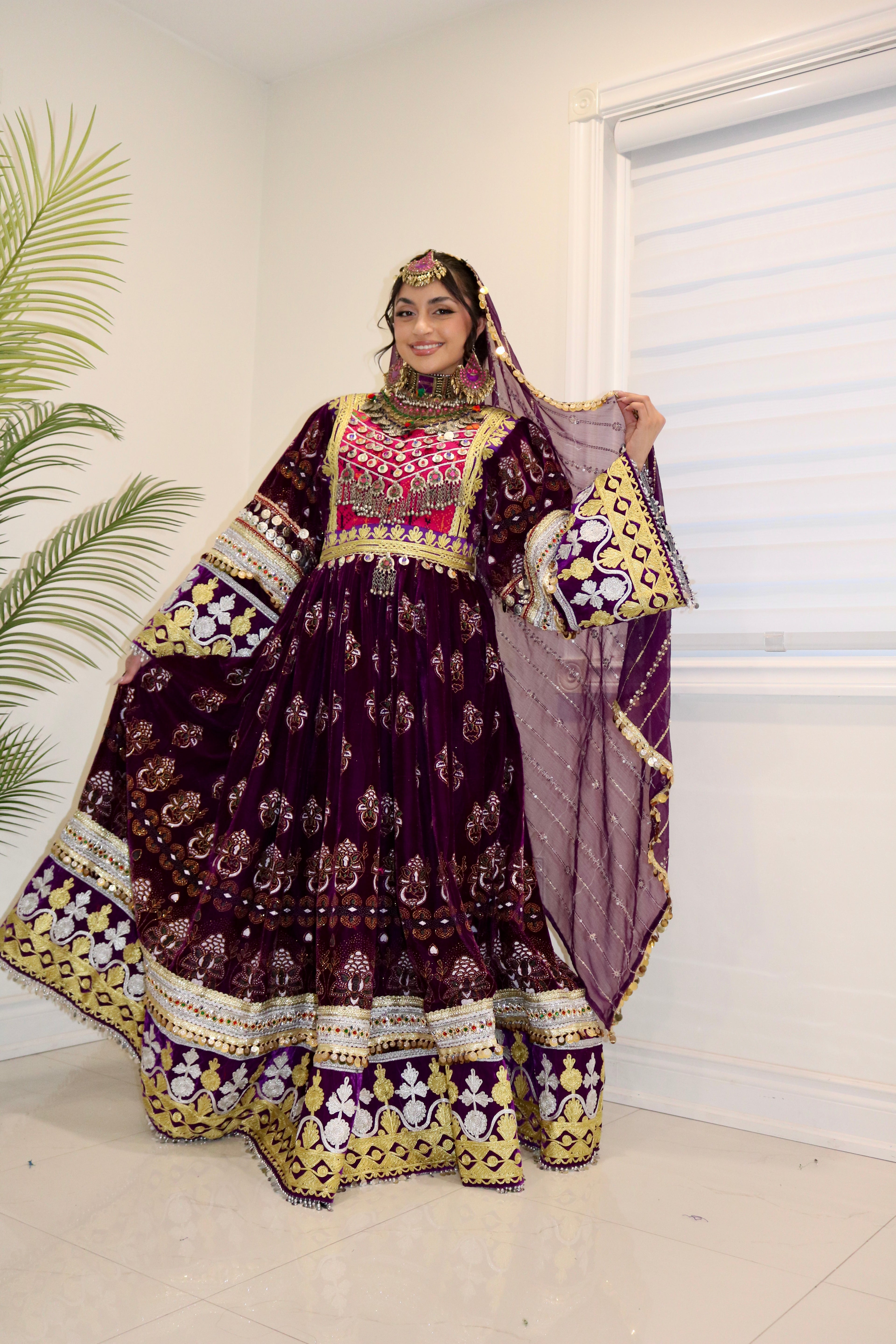 Muska Afghan Kuchi Dress (purple)