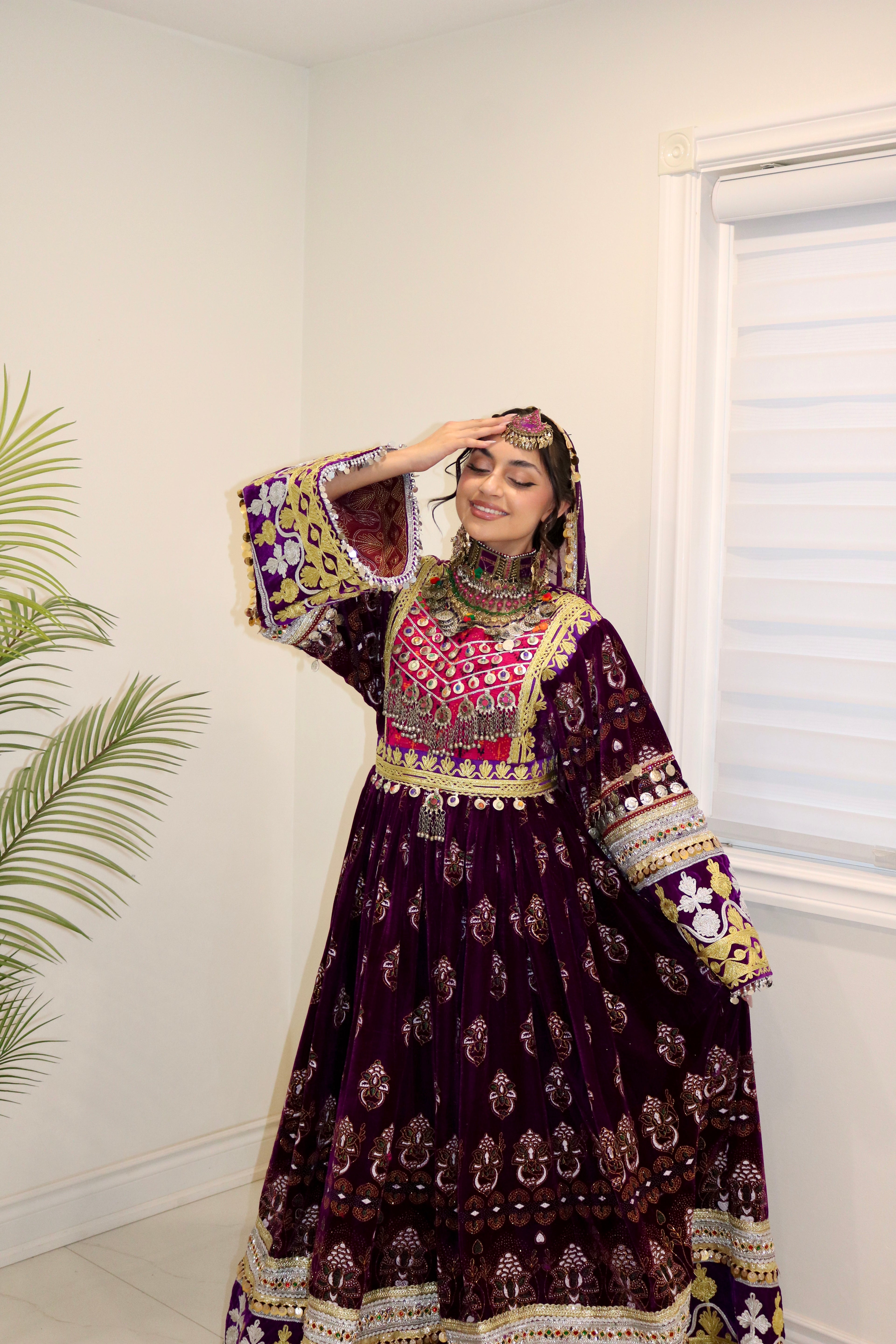 Muska Afghan Kuchi Dress (purple)