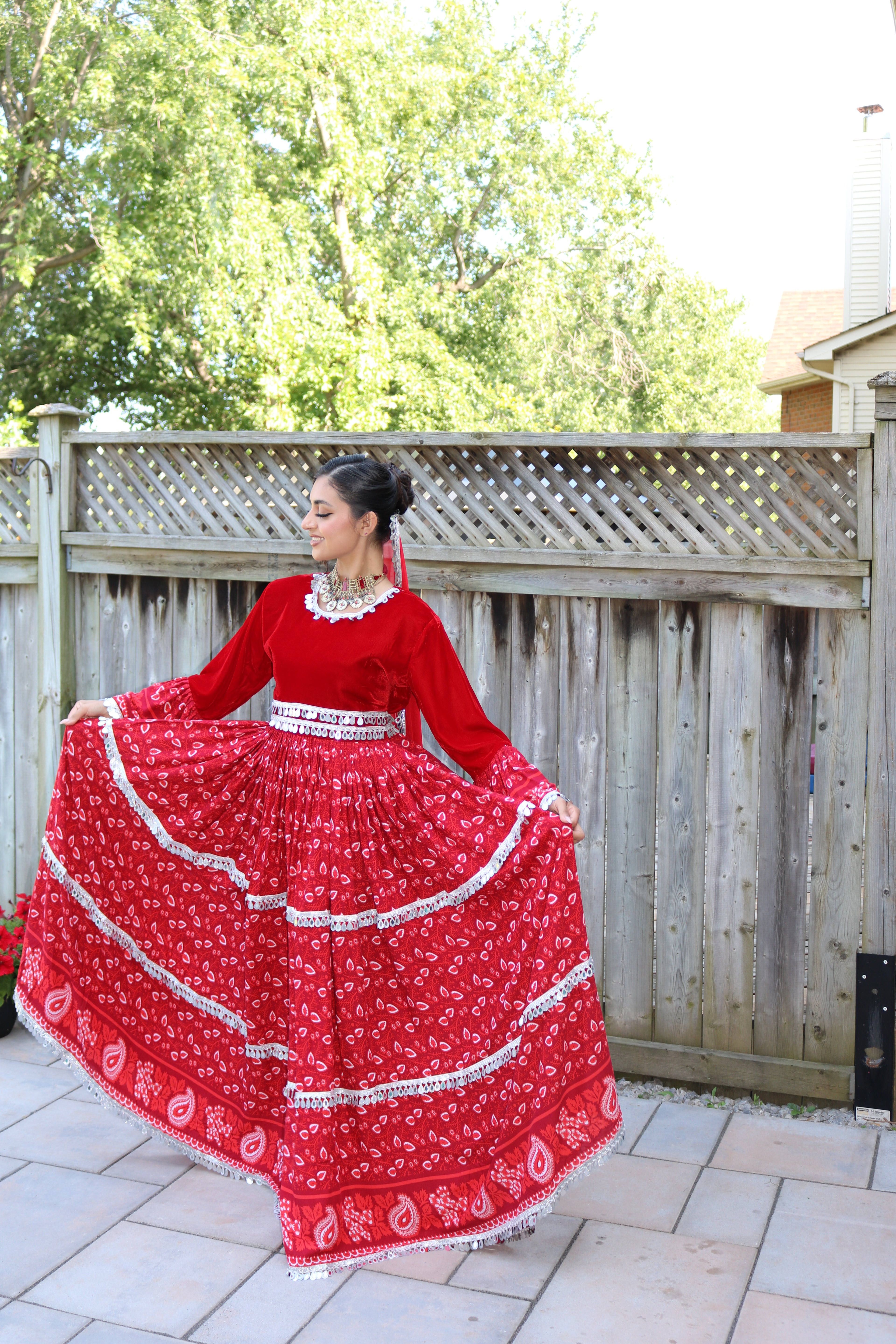 Sarah Afghan Kuchi Dress (red)