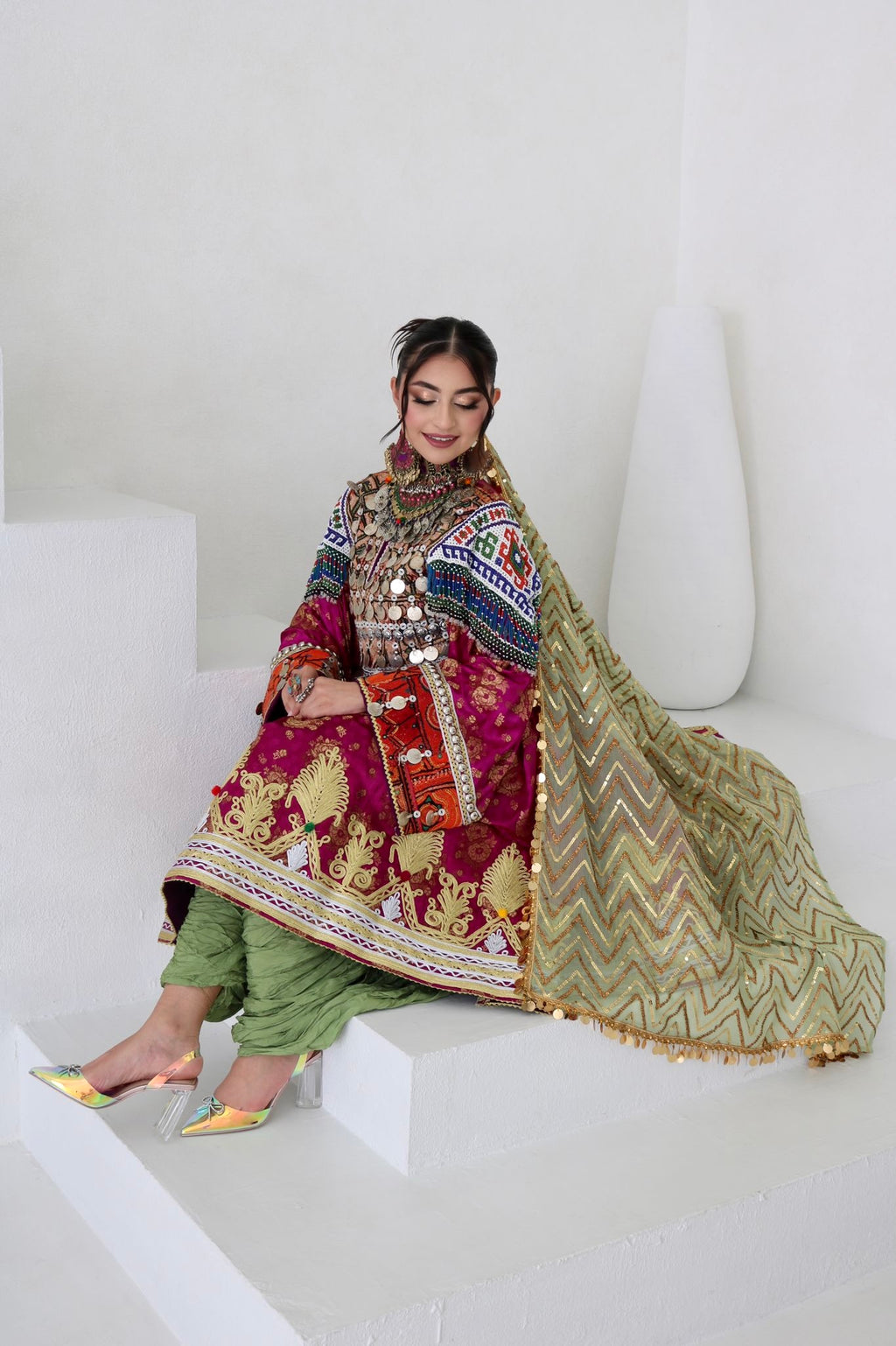 Farzana Afghan Kuchi Dress (purple)