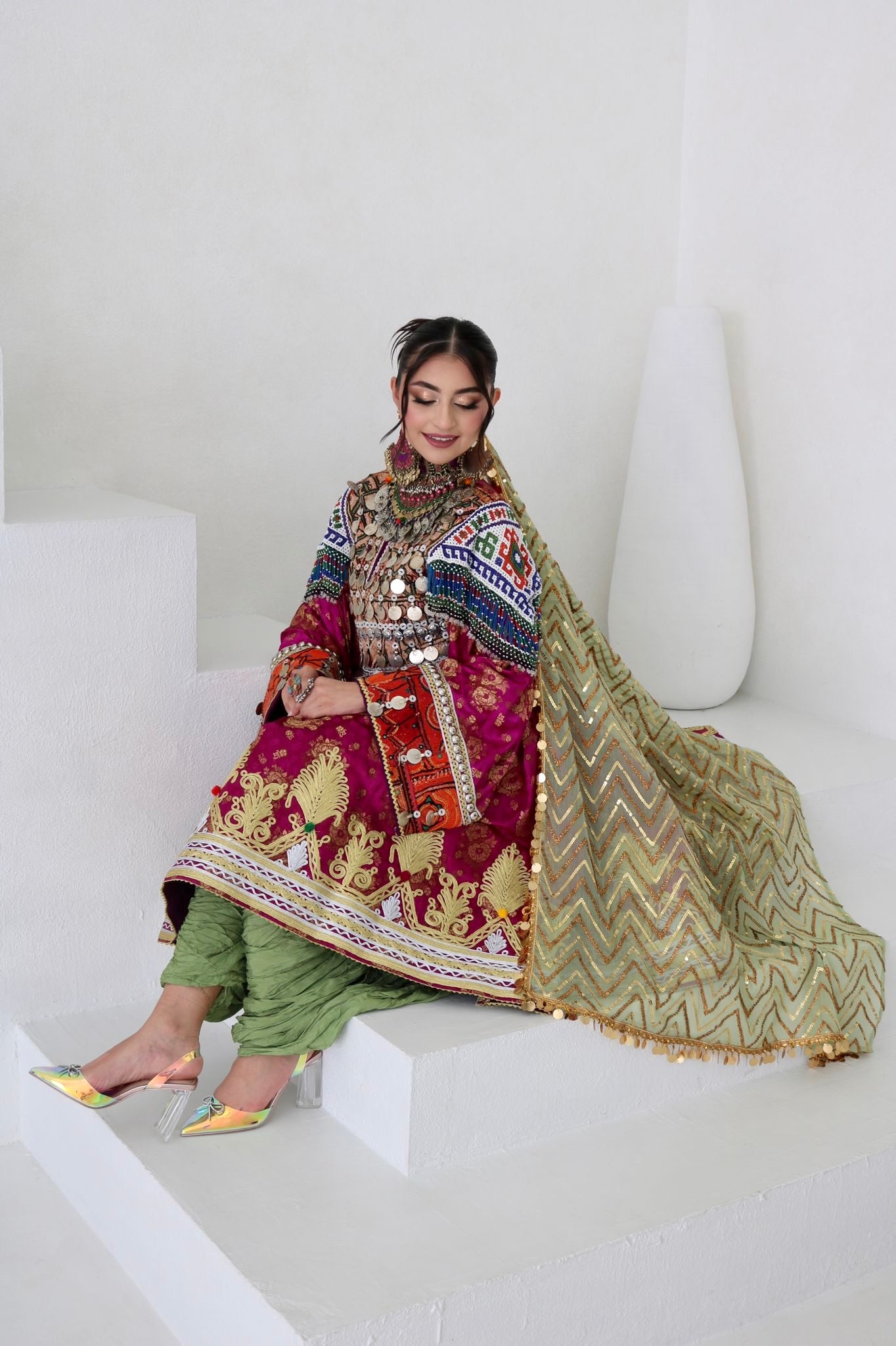 Farzana Afghan Kuchi Dress (purple)