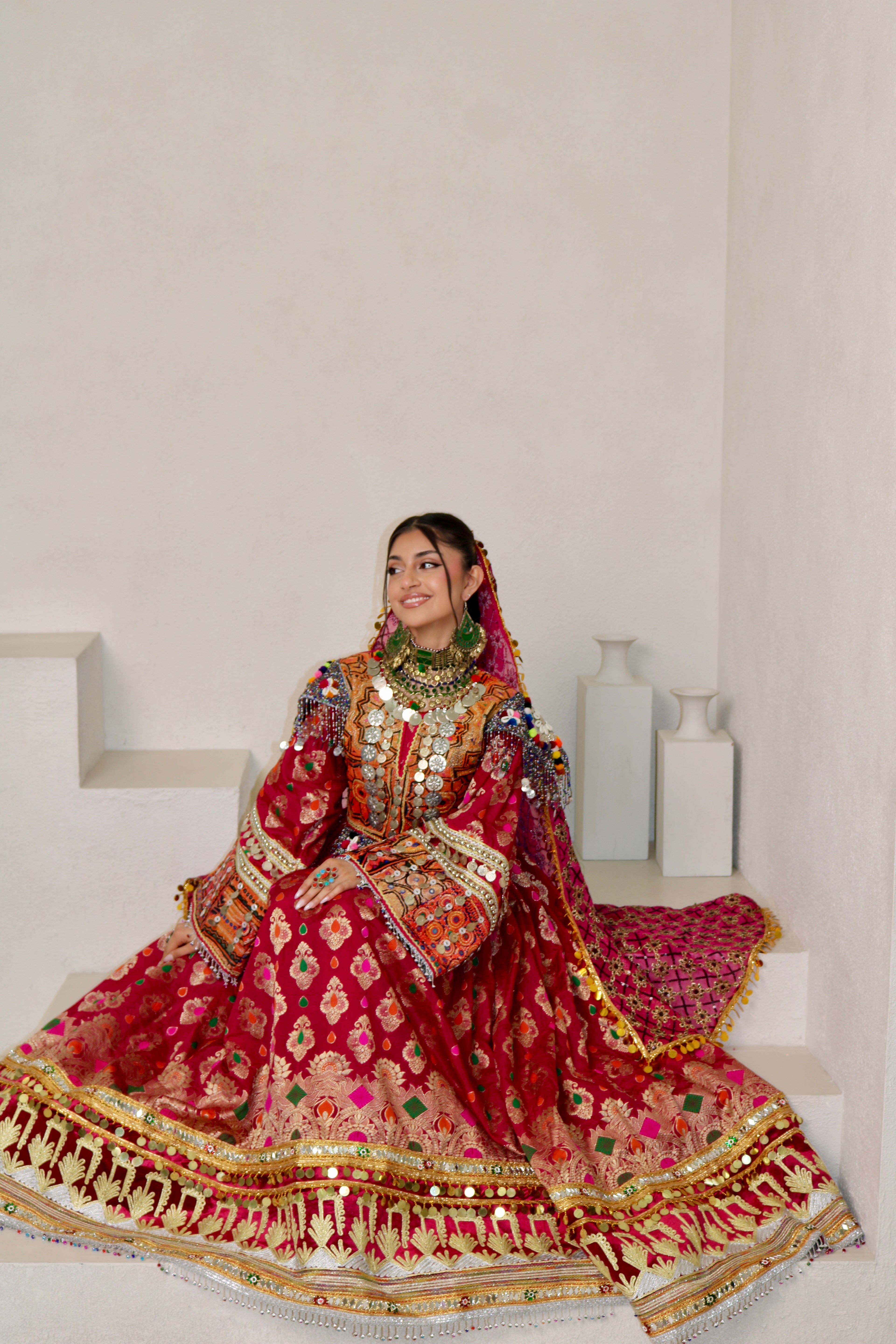 Mursal Afghan Kuchi Dress (hot pink)