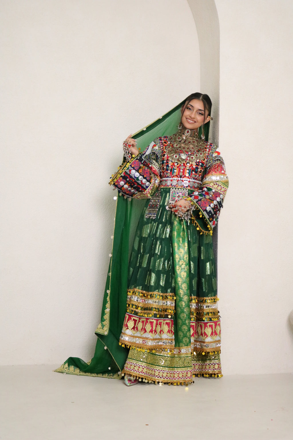 Maria Green Afghan Kuchi Dress