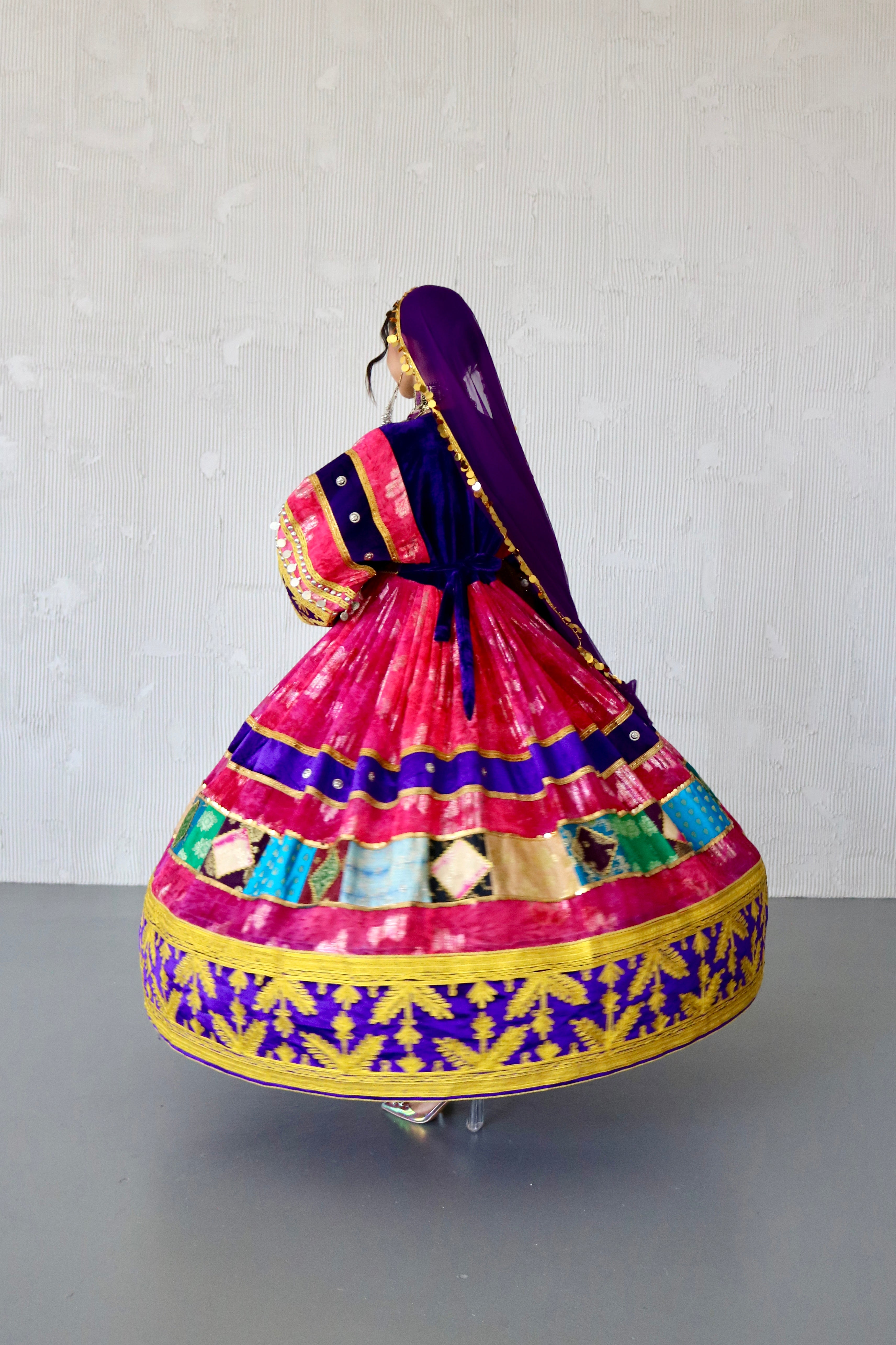 Layma Afghan Kuchi Dress(pink/purple)