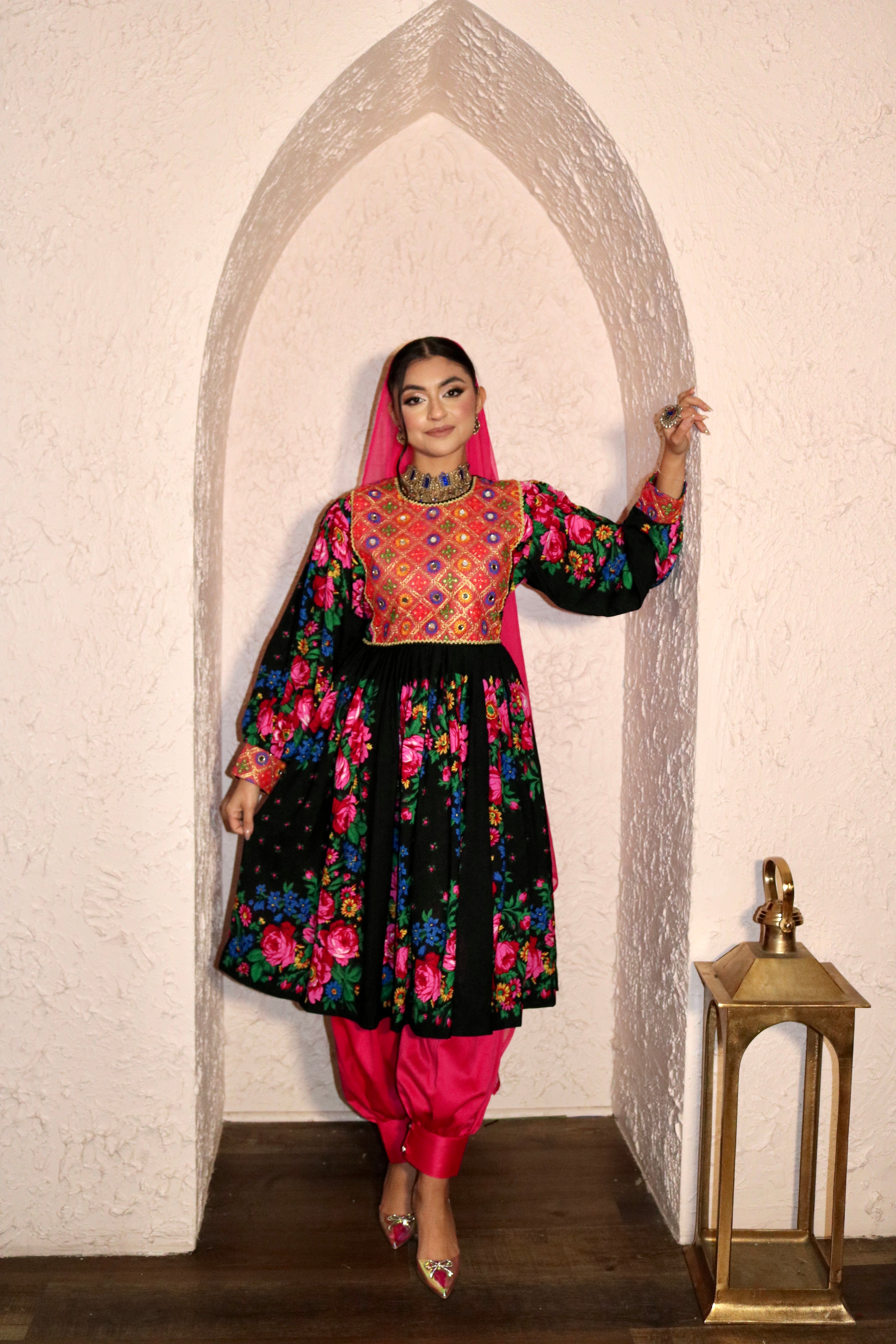 Morsal Afghan Kuchi Dress ( black)