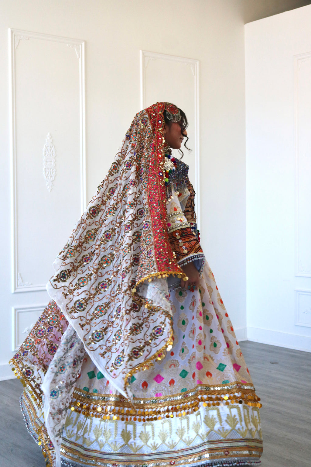 Mursal Afghan Kuchi Dress (white)