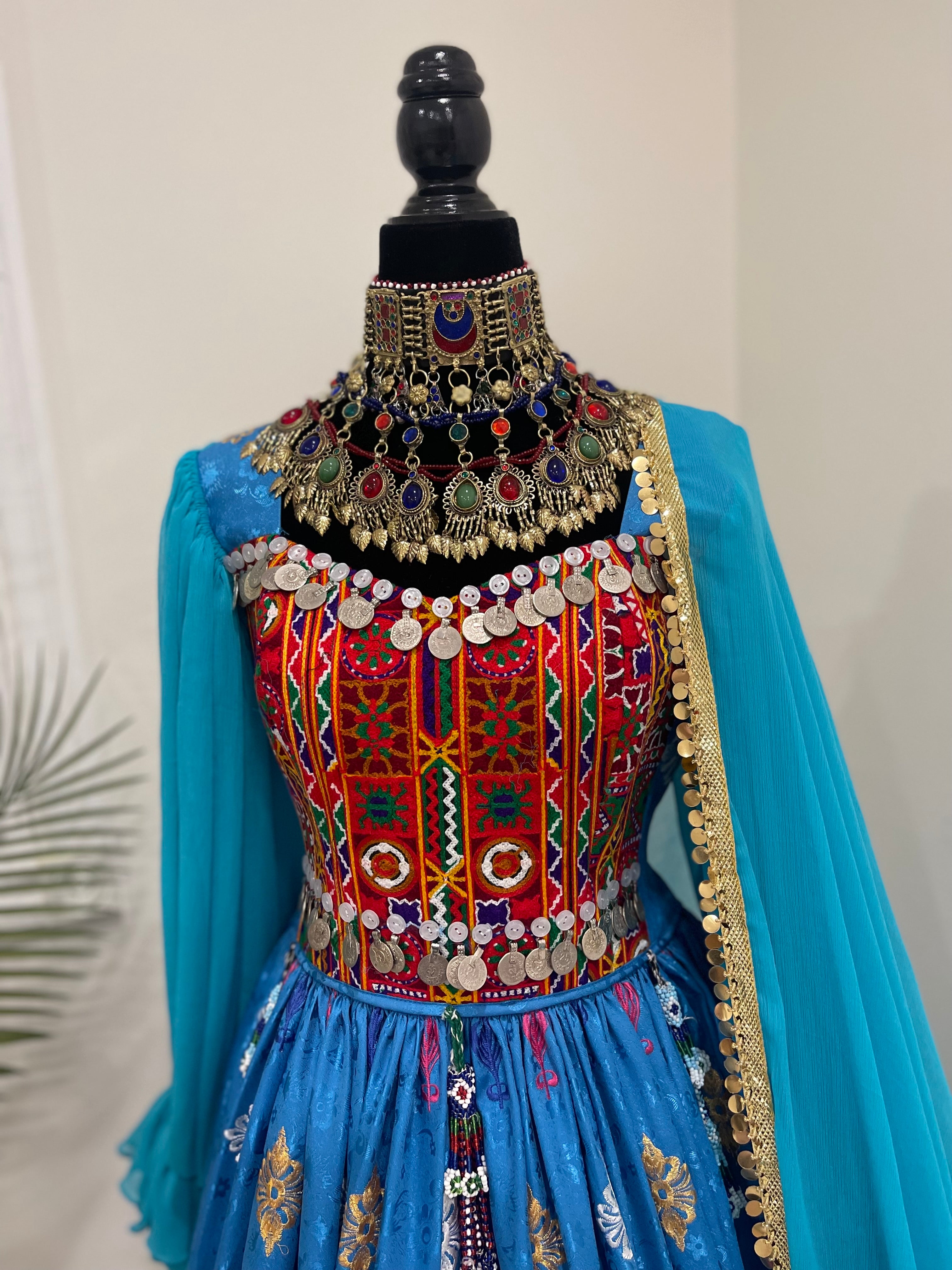 Nelofar Afghan Kuchi Dress - Blue