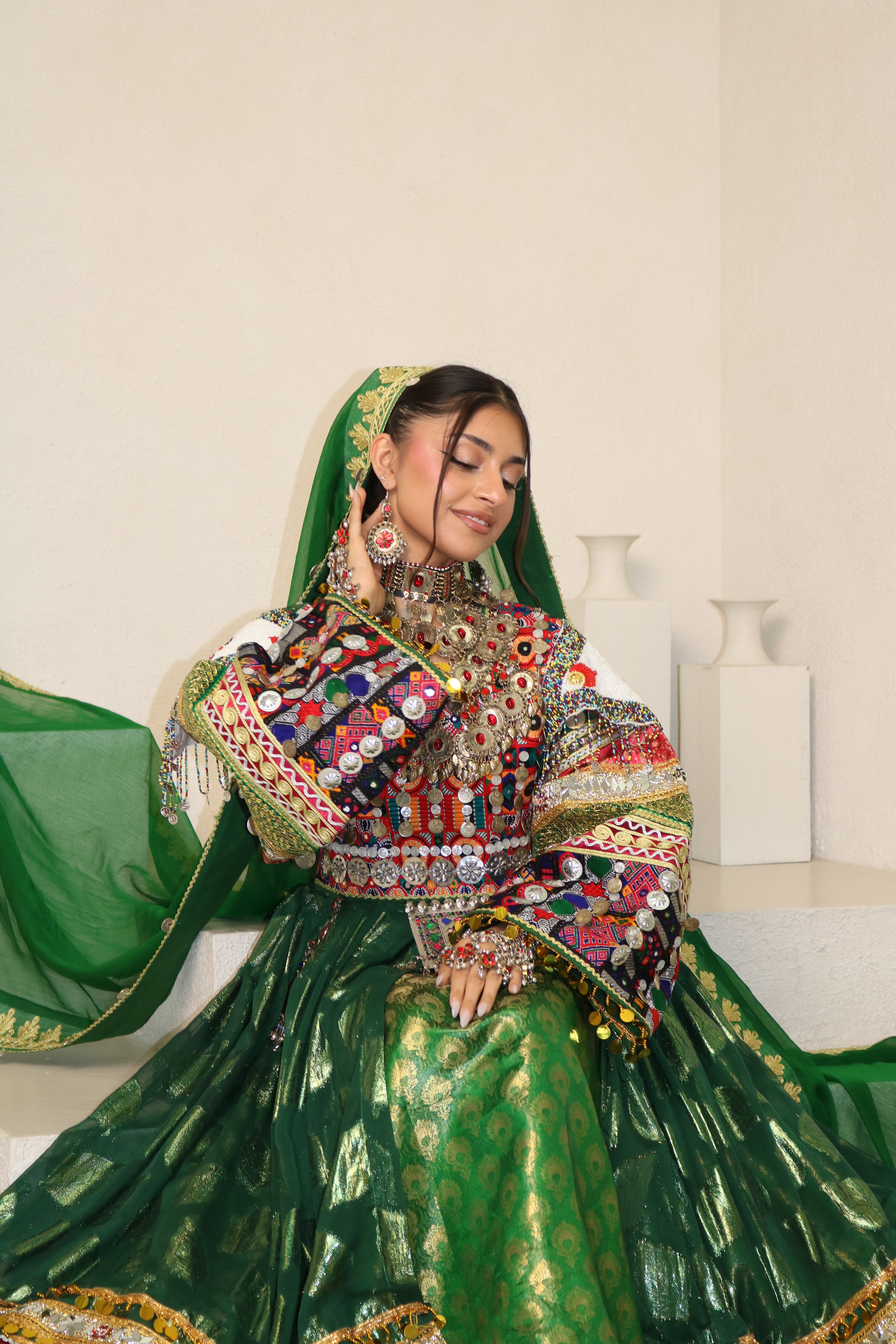Maria Green Afghan Kuchi Dress