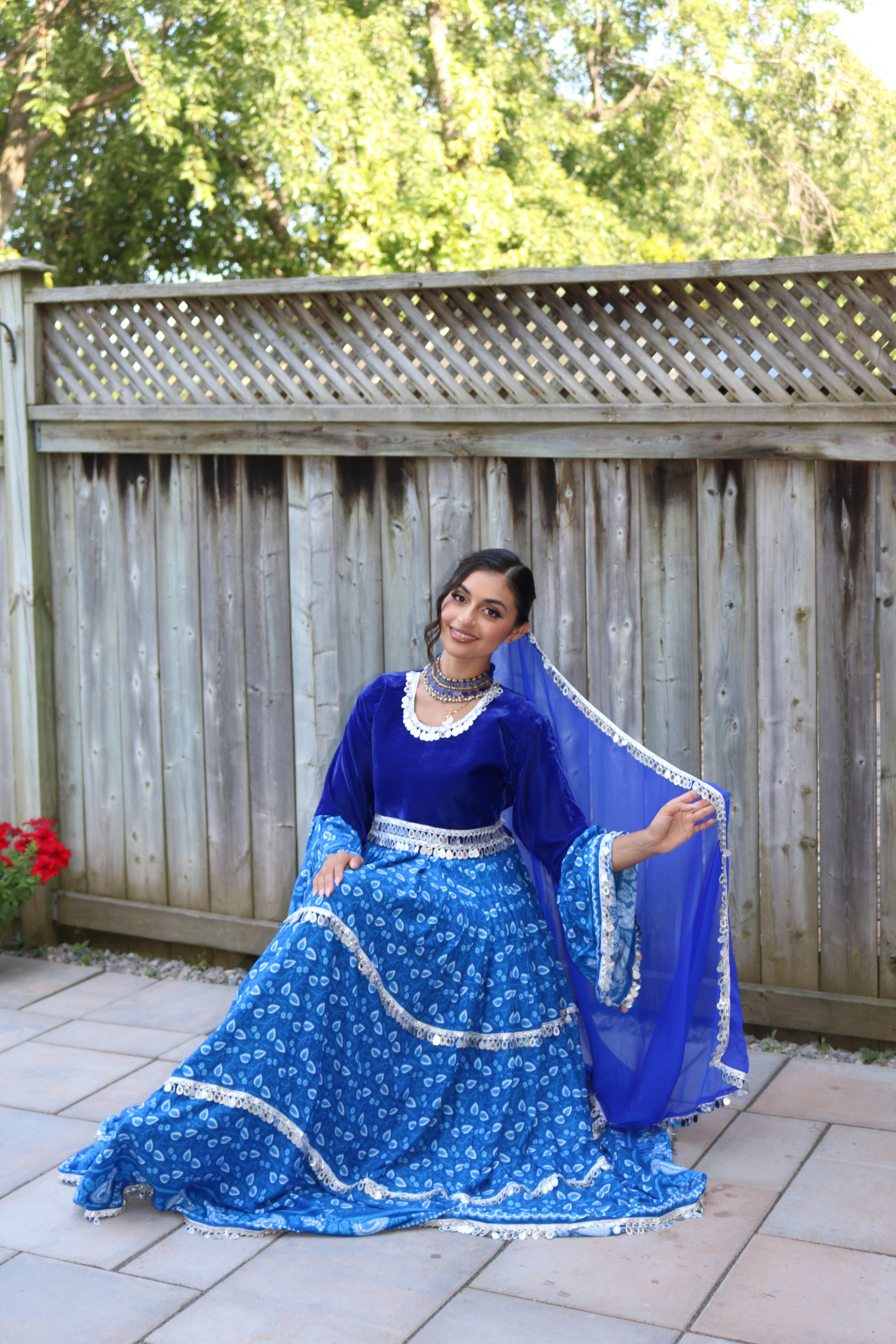 Sarah Afghan Kuchi Dress ( blue)