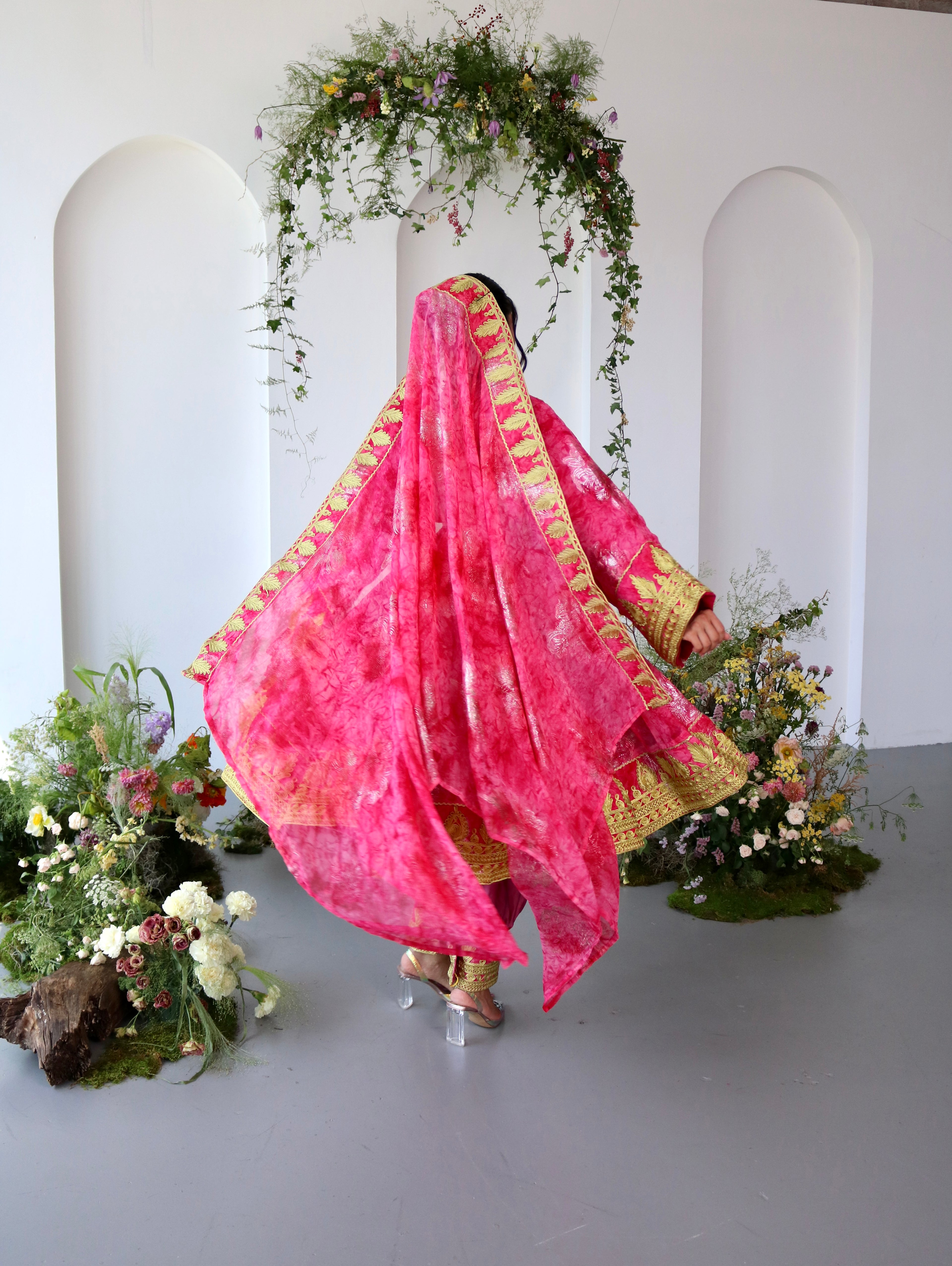 Farah Afghan Kuchi Dress (pink)