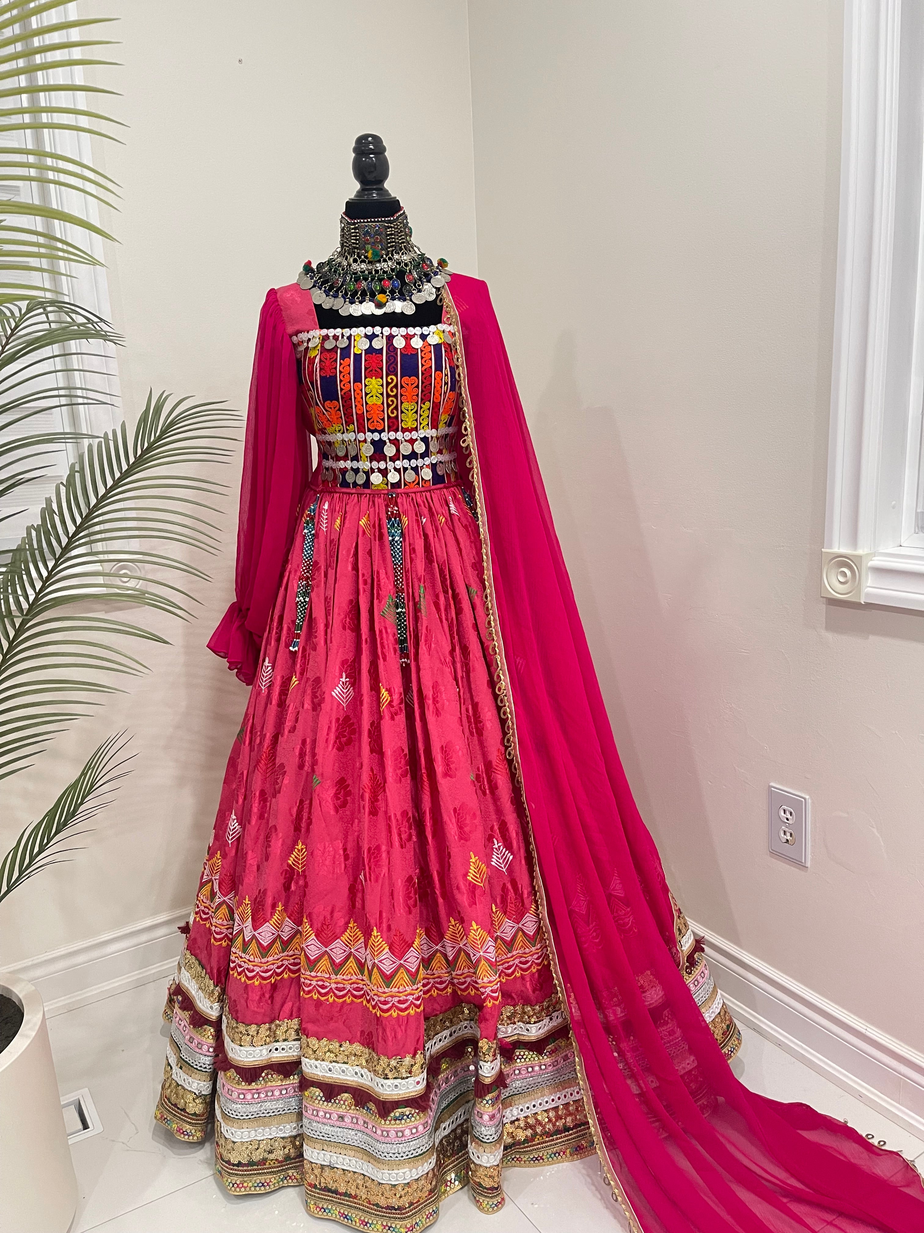 Nelofar Afghan Kuchi Dress - Pink