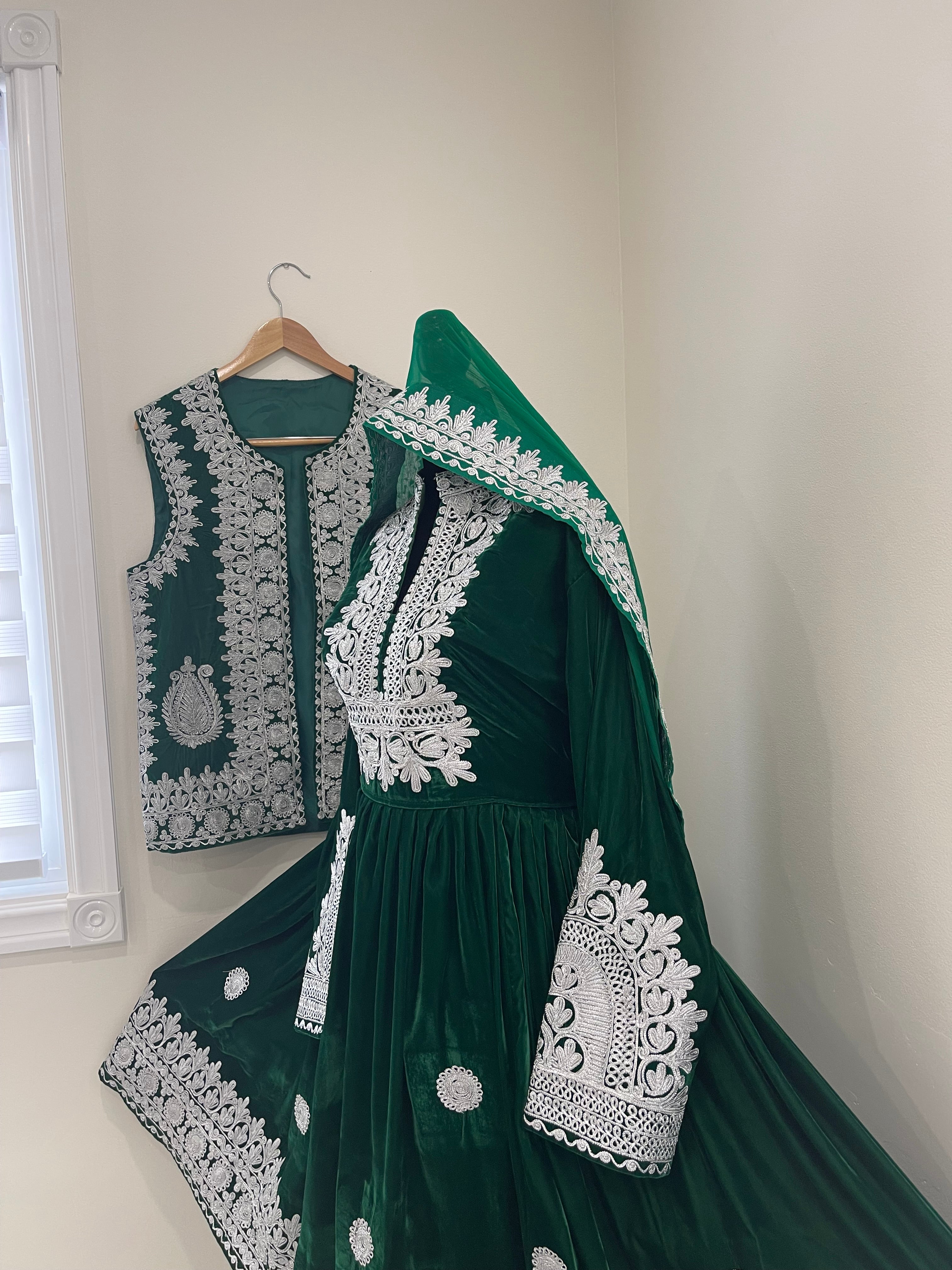 Nel Afghan Kuchi Dress Green