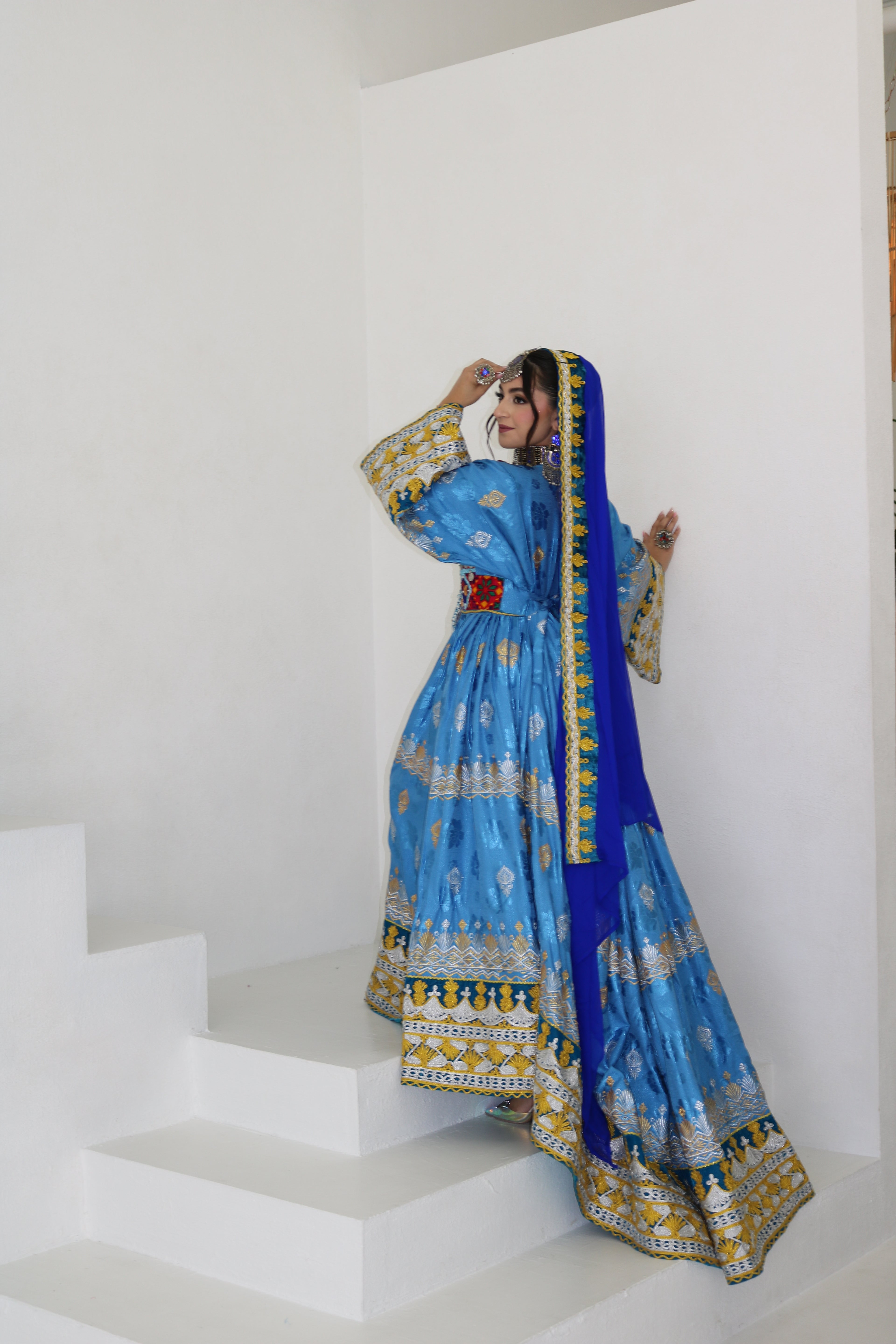 Zarmina Afghan Kuchi Dress (blue)