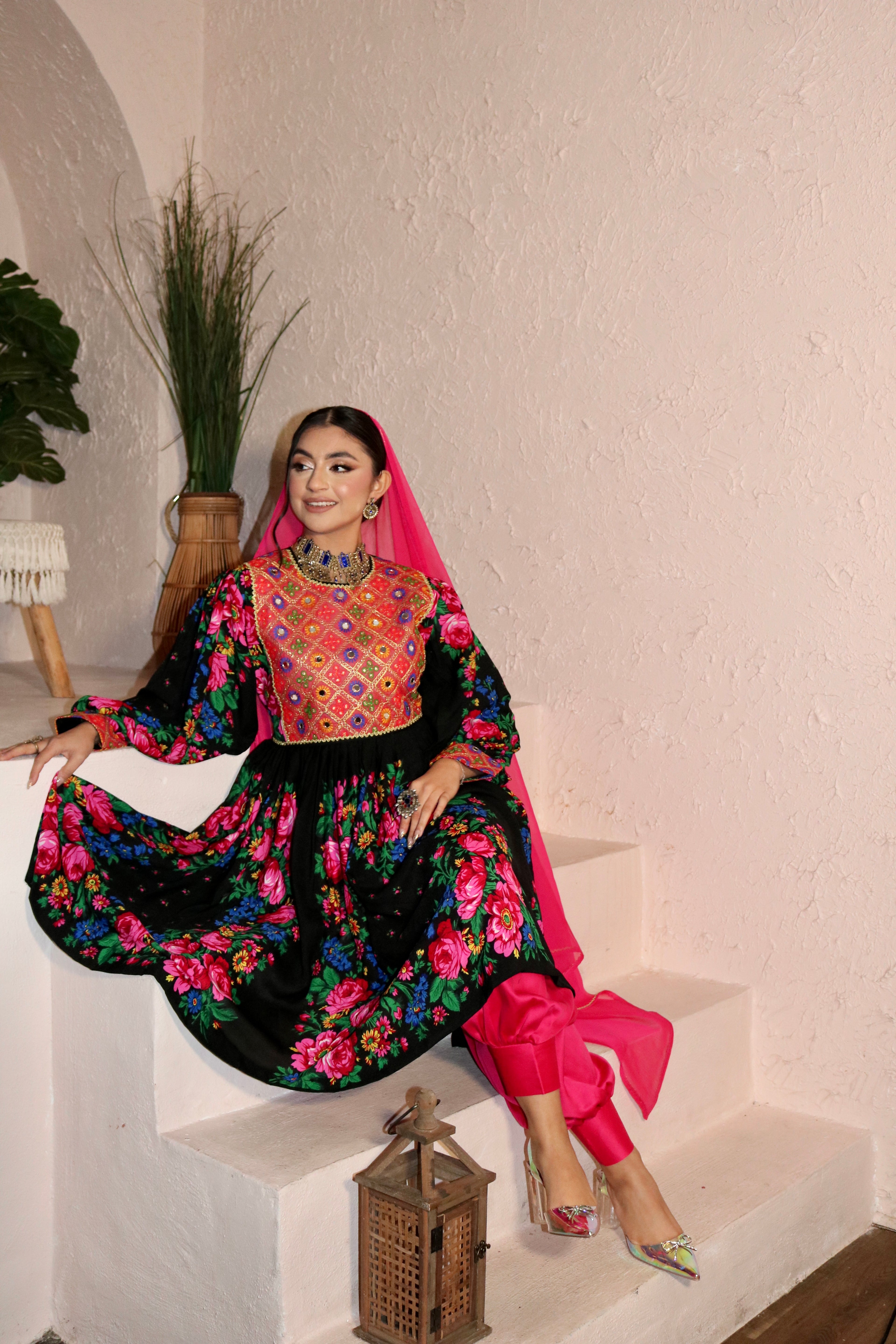 Morsal Afghan Kuchi Dress ( black)