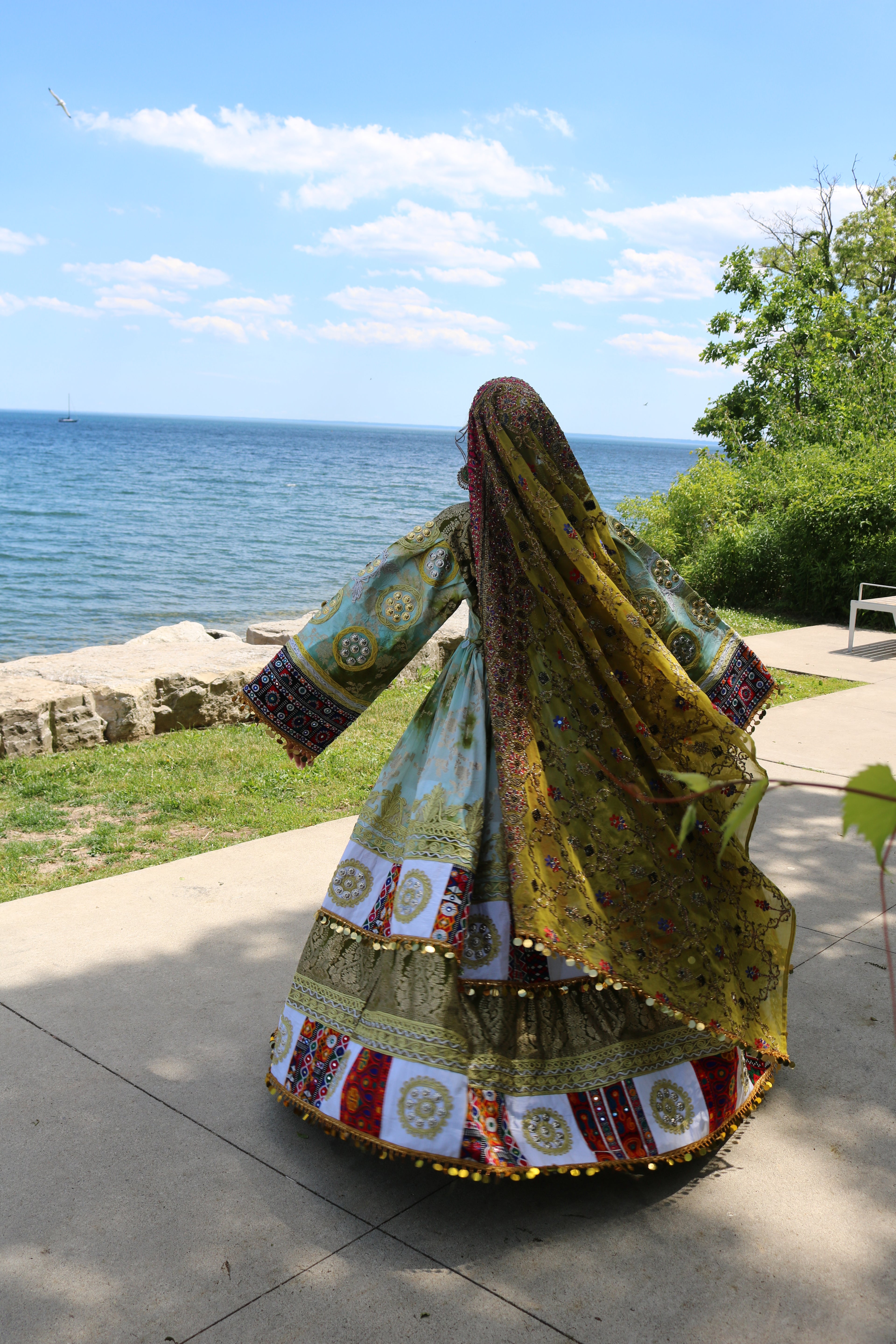 Afghan Kuchi Dress (olive green)