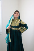 Sahar Afghan Kuchi Dress (sea green)