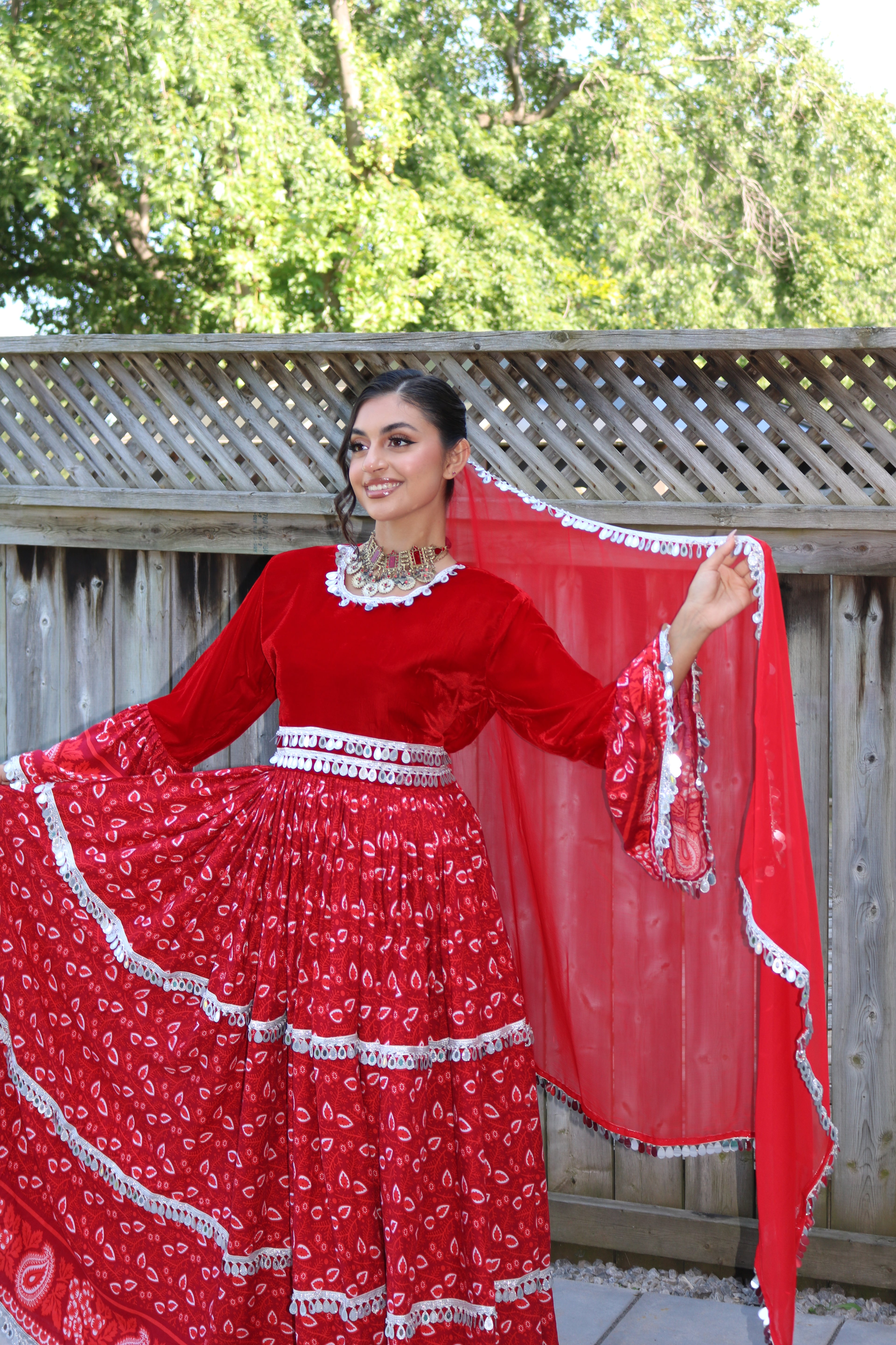 Sarah Afghan Kuchi Dress (red)