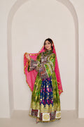 Sabrina Afghan Kuchi Dress (royal blue/green)