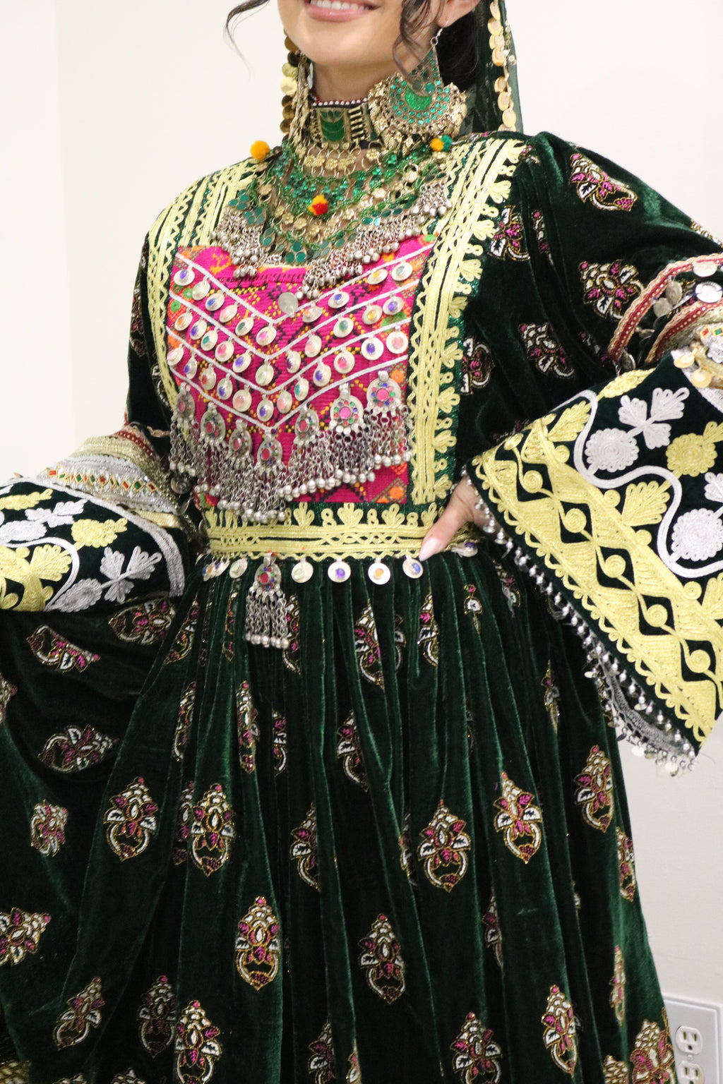 Muska Afghan Kuchi Dress (GREEN)