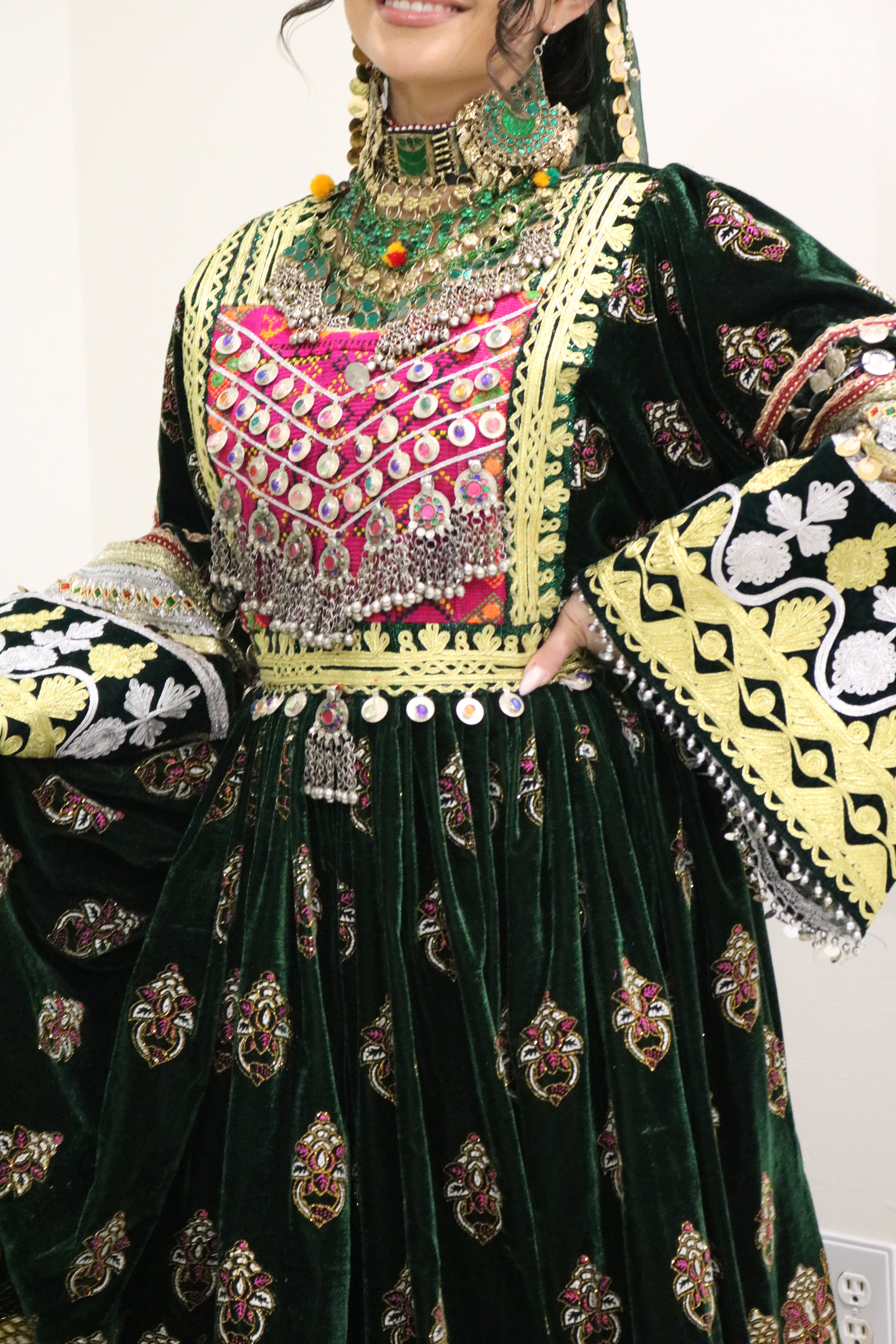 Muska Afghan Kuchi Dress (GREEN)