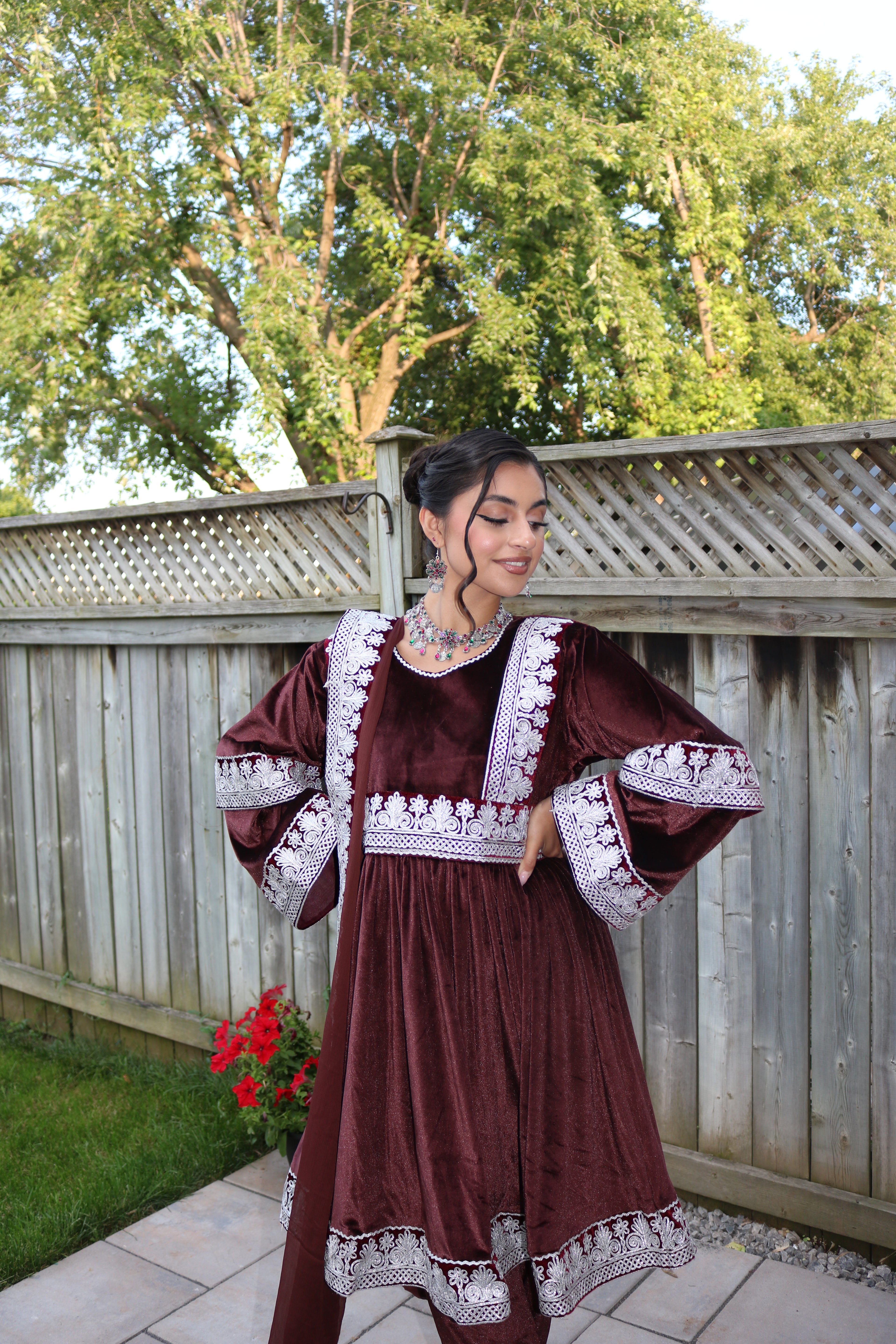 Shabana Afghan Kuchi Dress (brown)