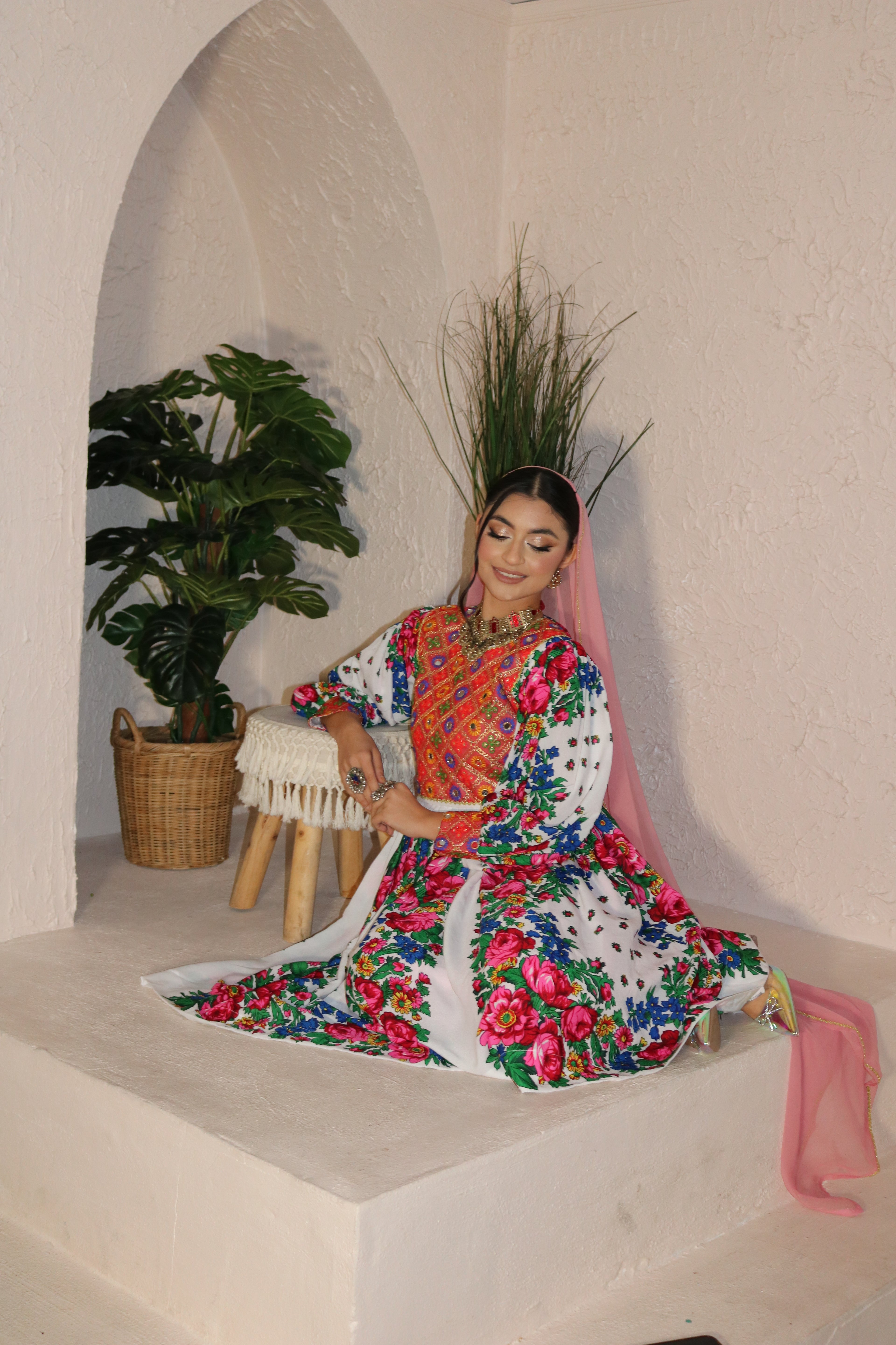 Morsal Afghan Kuchi Dress (white)